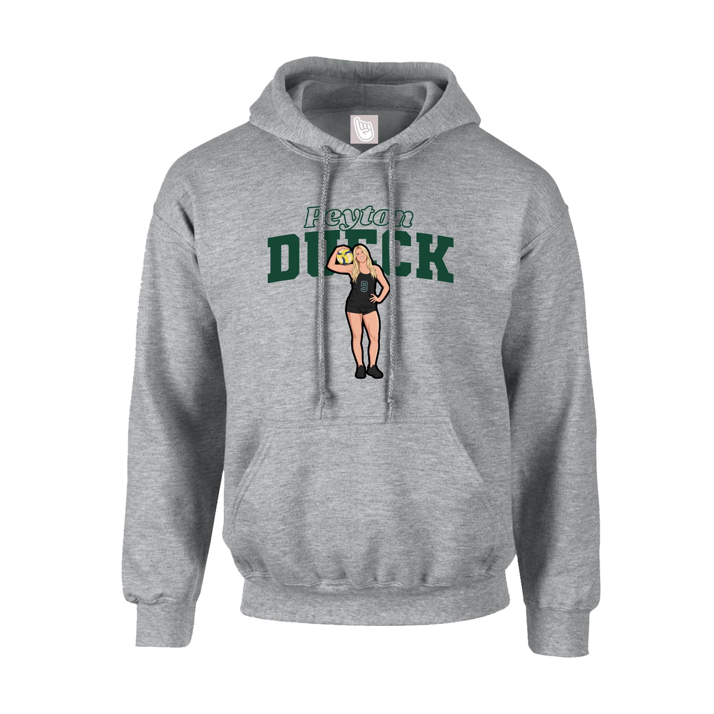 Hoodie — Name Arch in Grey