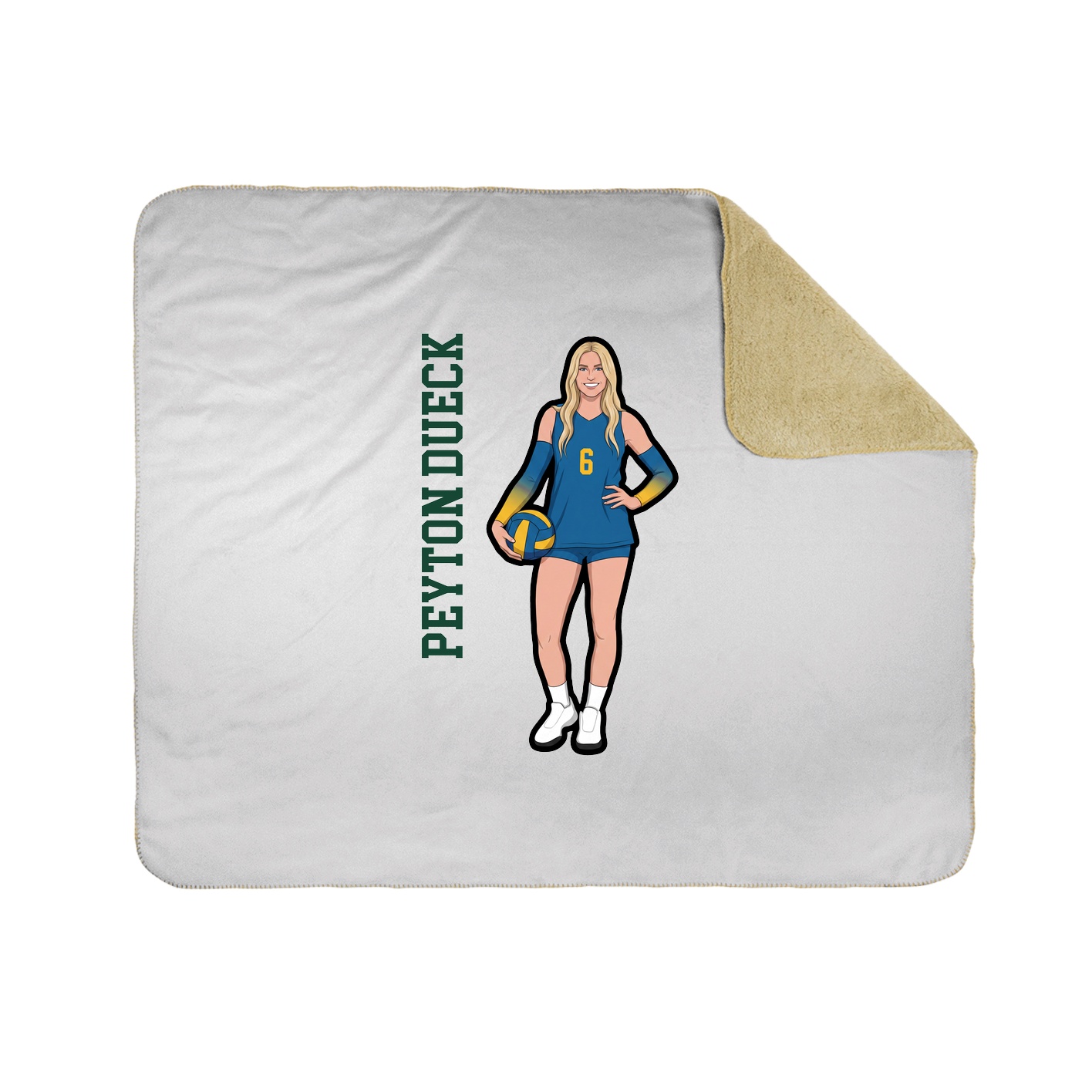 Throw Blanket — Name Vertical in White
