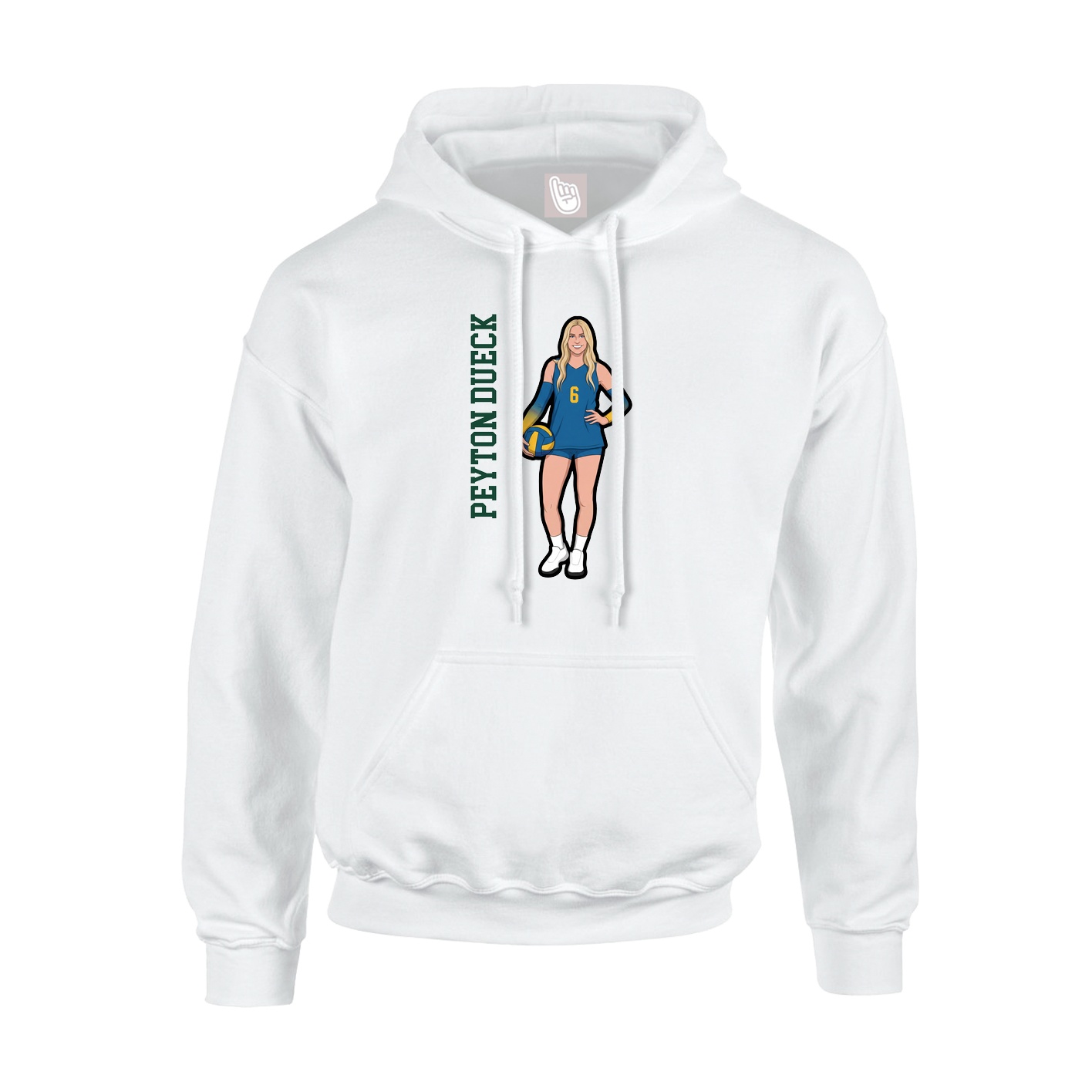 Hoodie — Name Vertical in White