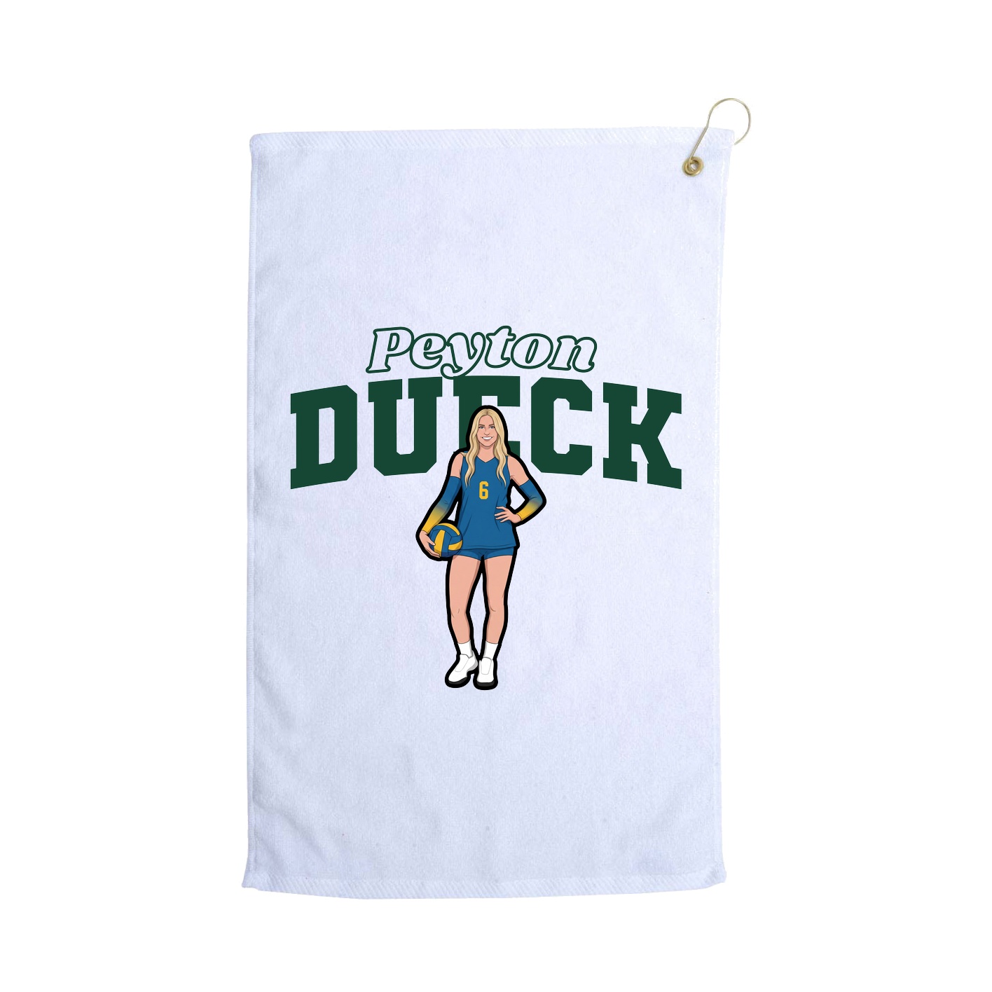 Golf Towel — Name Arch in White