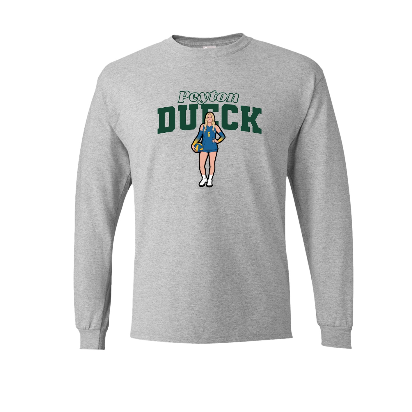 Long Sleeve Tee — Name Arch in Grey