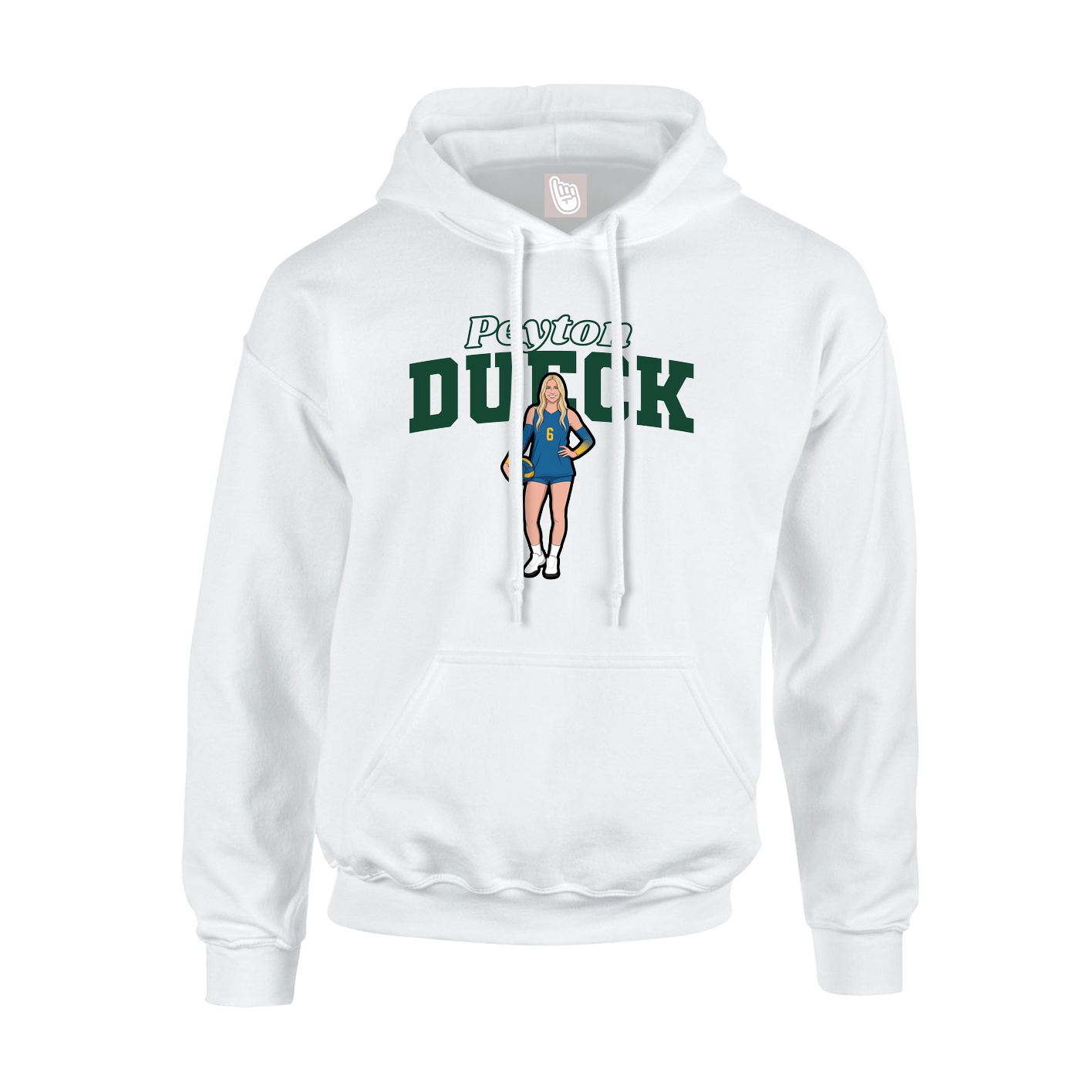 Youth Hoodie — Name Arch in White