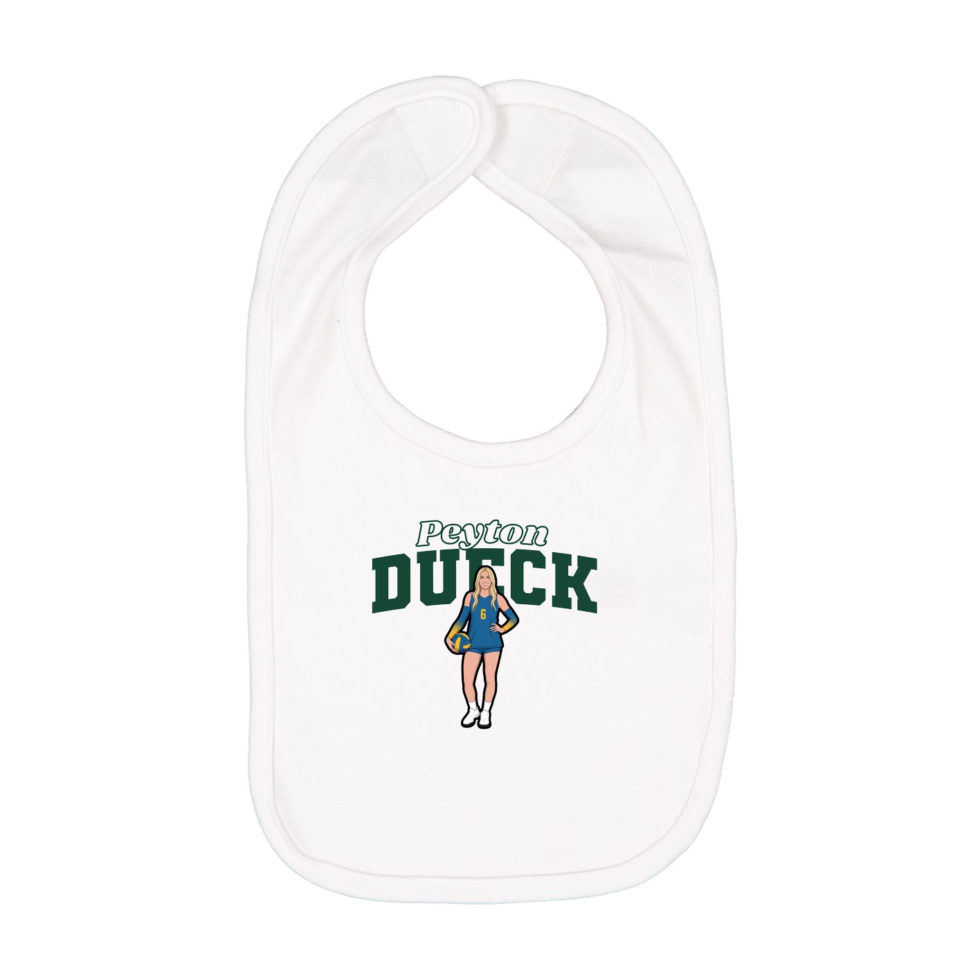 Infant Bib — Name Arch in White