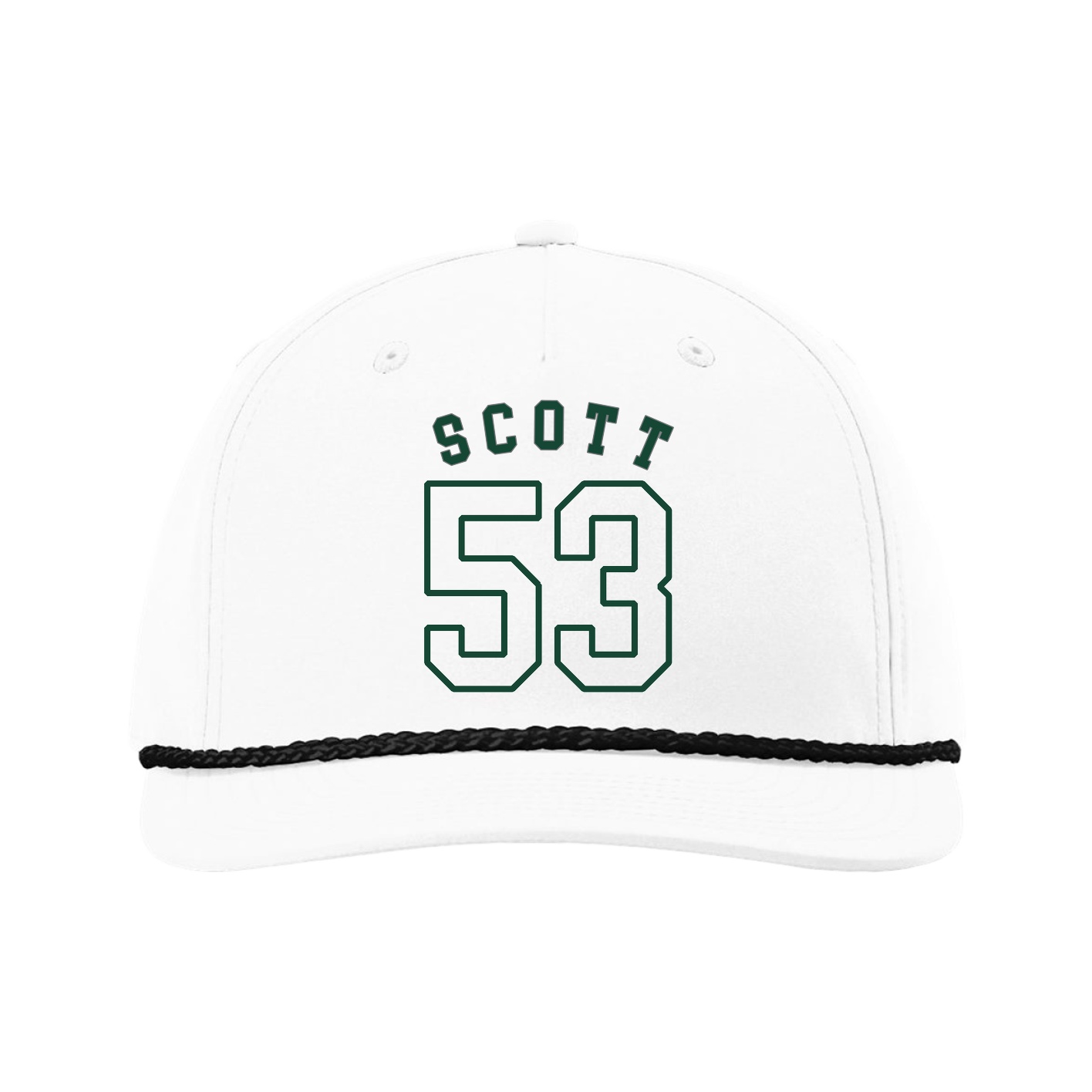 Five-Panel Classic Rope Cap — Shirsey Arch in White