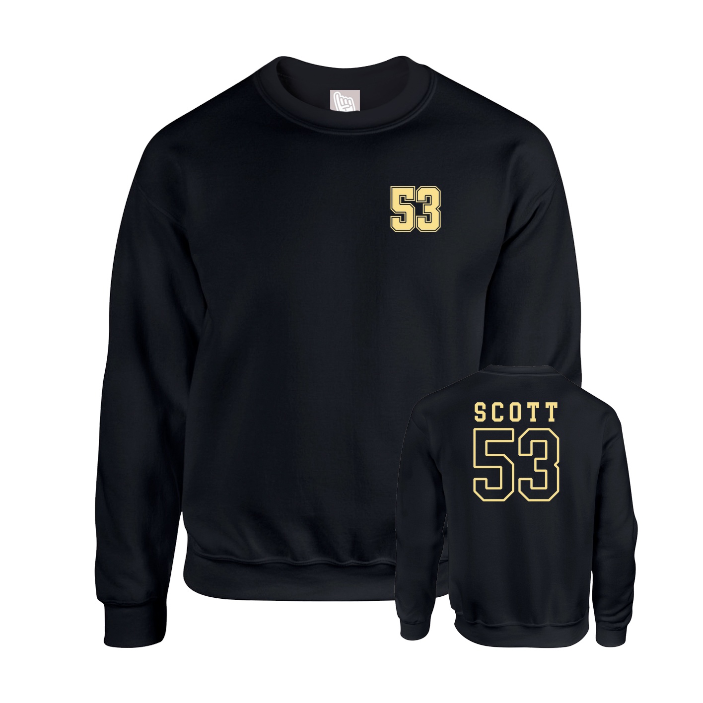 Fleece Crew — Chest Back in Black