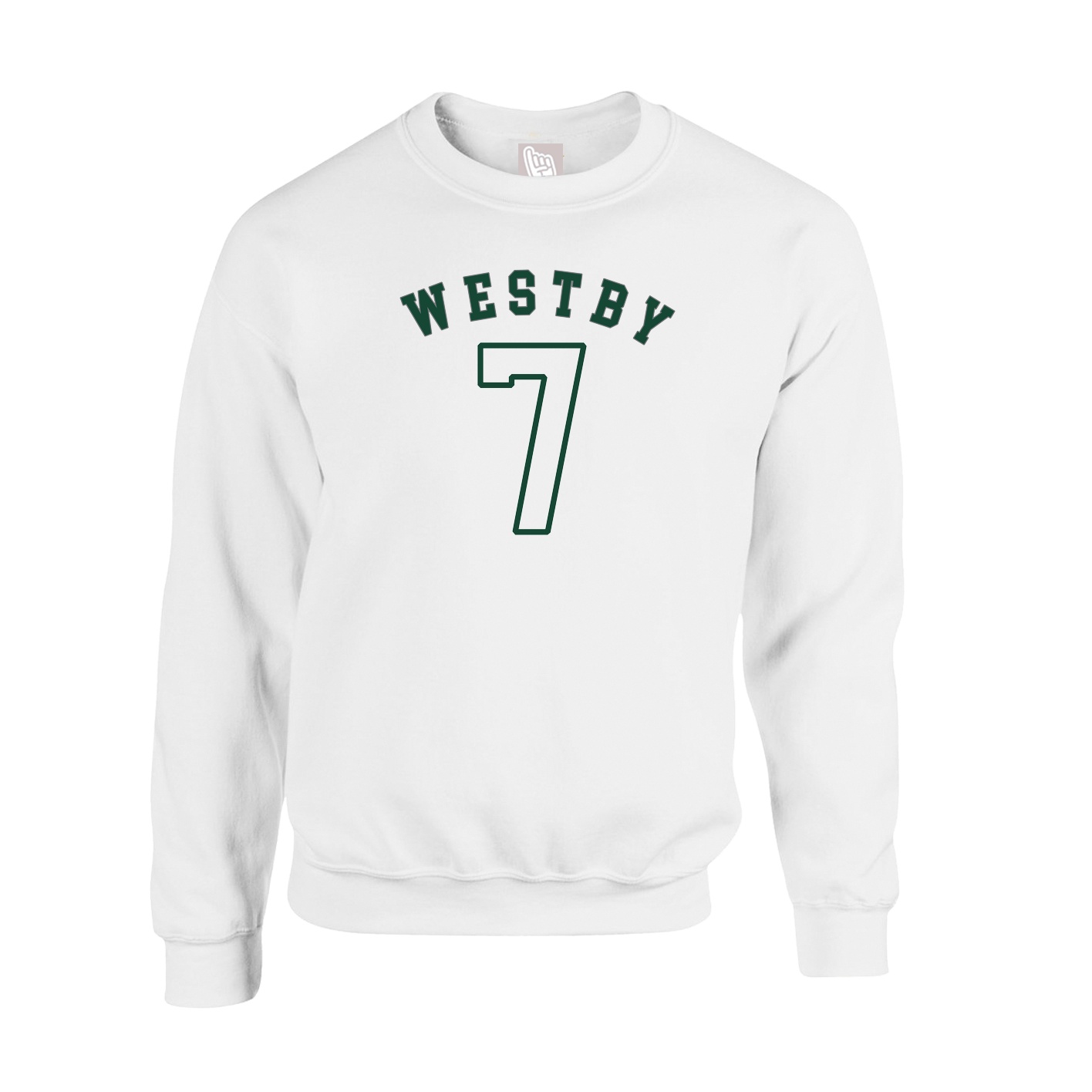 Fleece Crew — Shirsey Arch in White