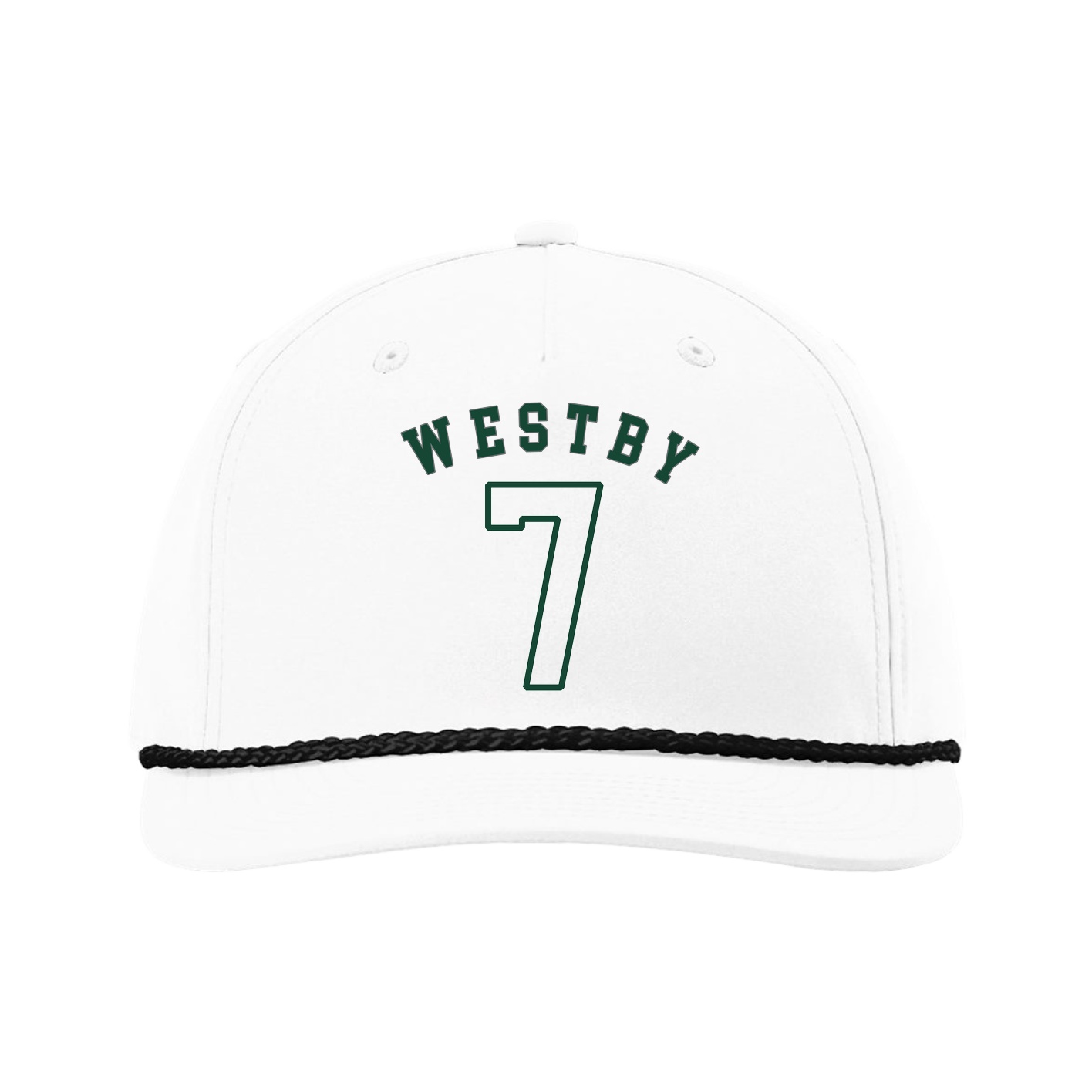 Five-Panel Classic Rope Cap — Shirsey Arch in White
