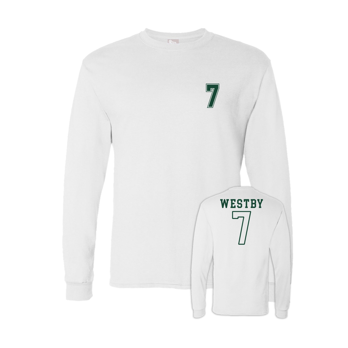 Long Sleeve Tee — Chest Back in White