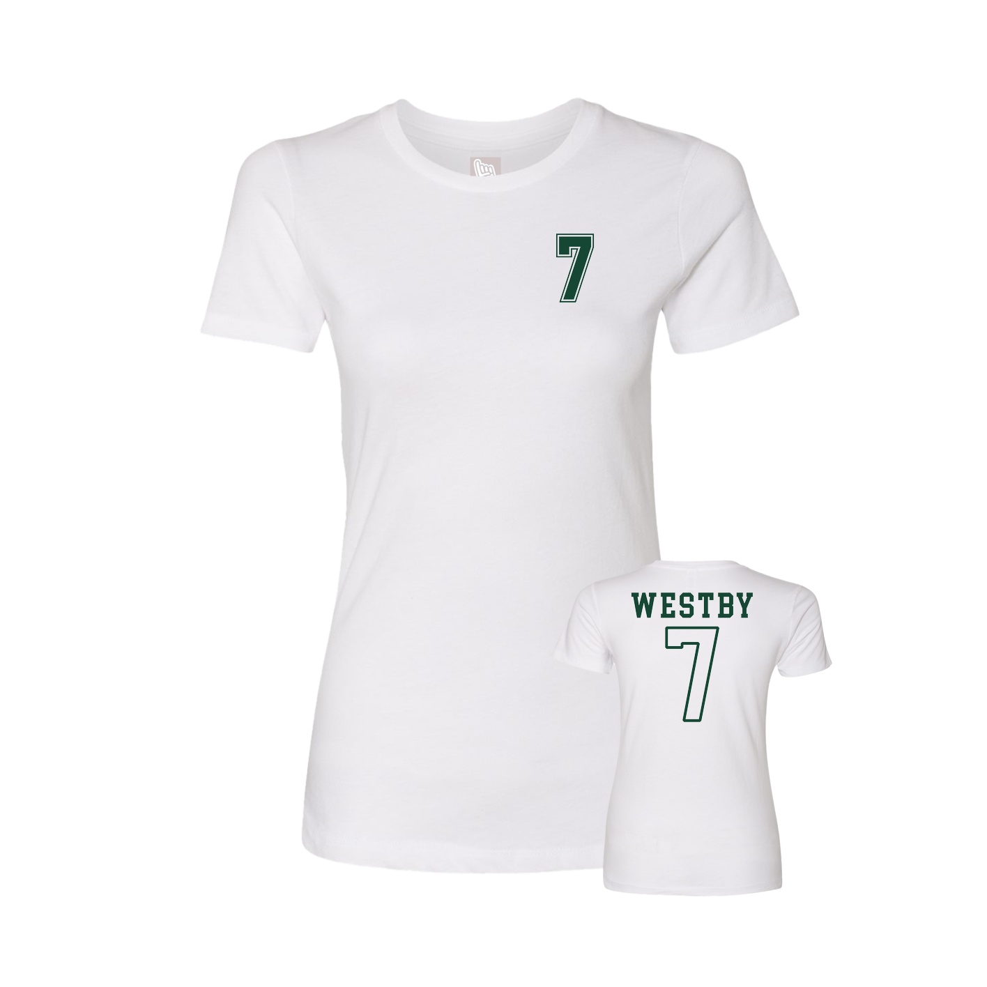 Womens Tee — Chest Back in White