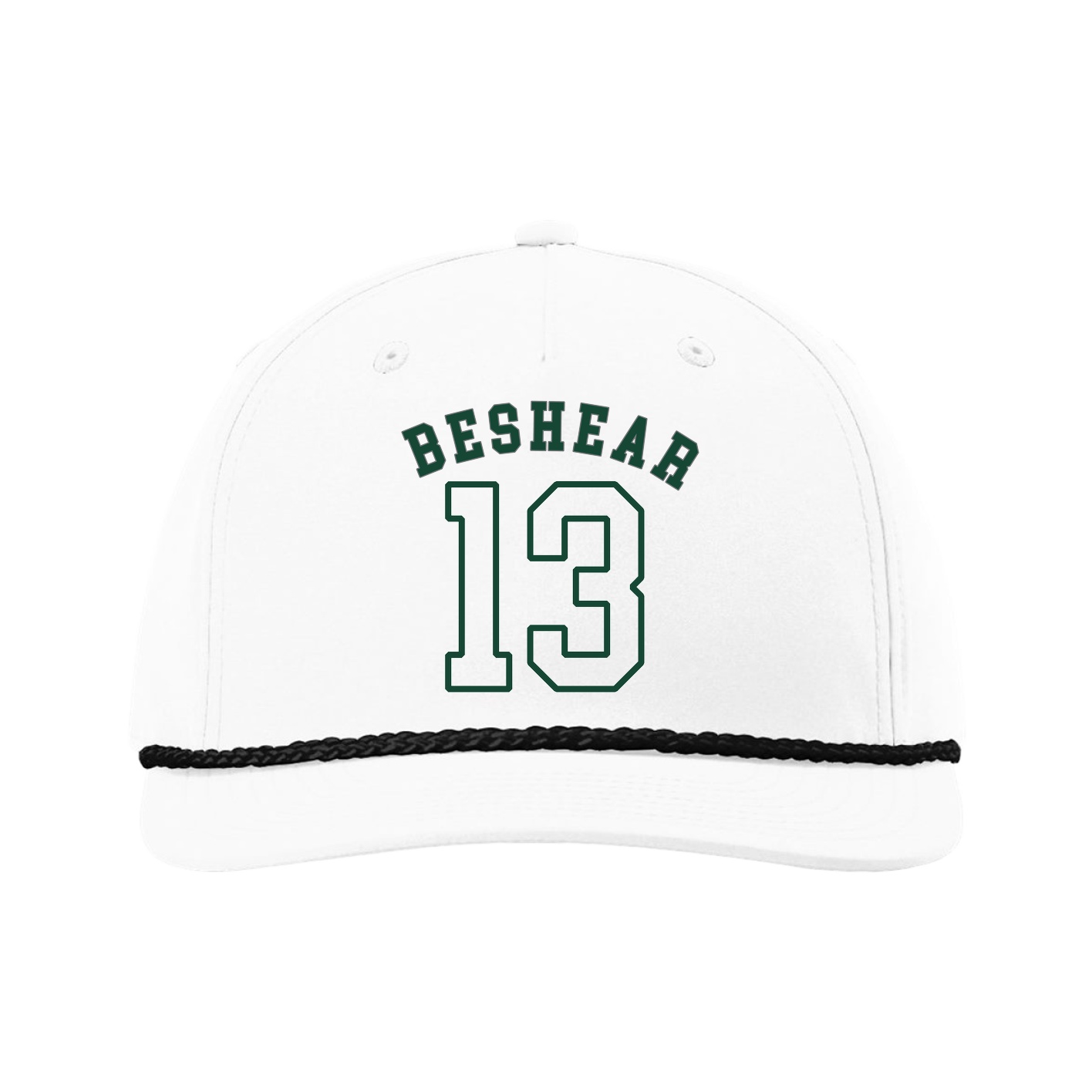 Five-Panel Classic Rope Cap — Shirsey Arch in White