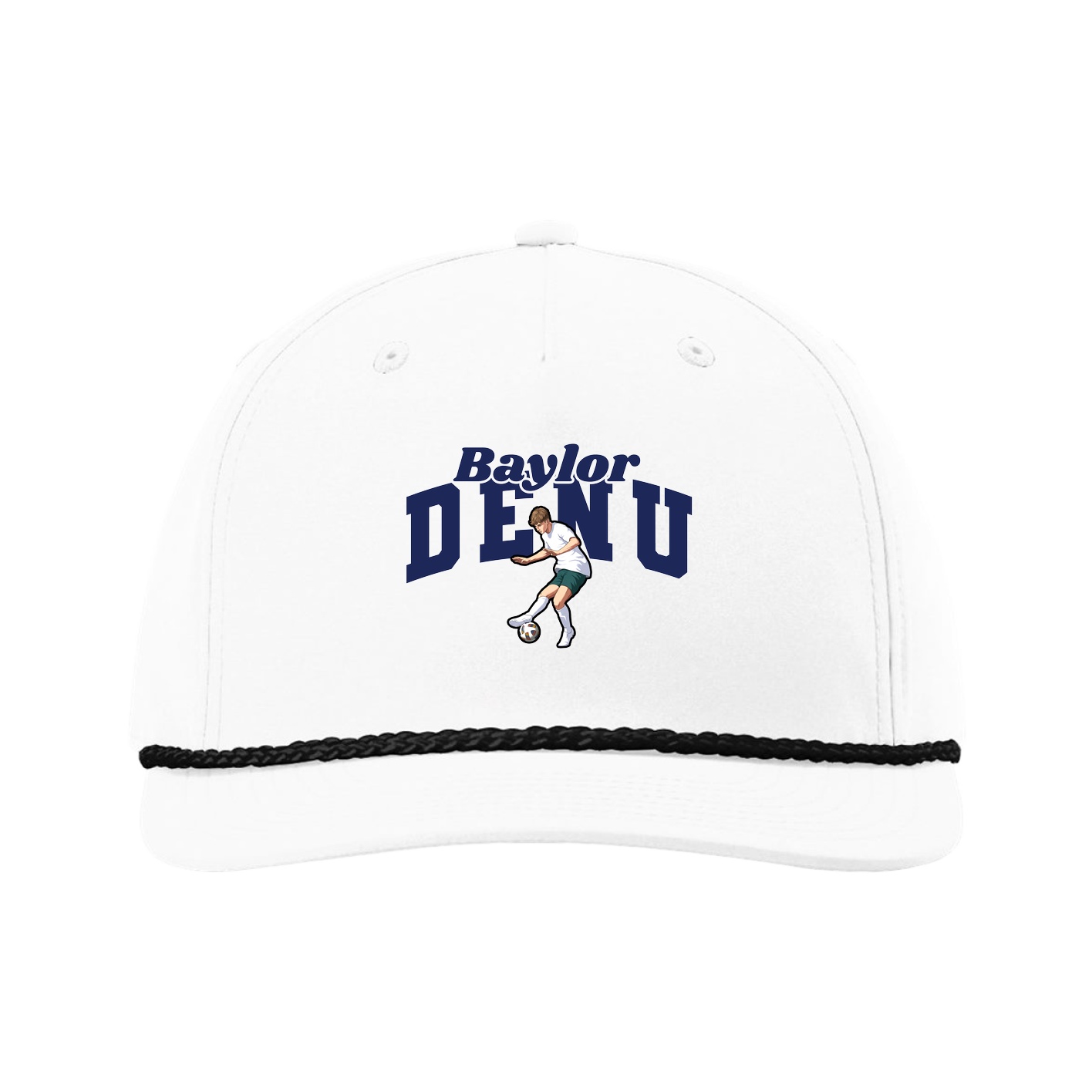 Five-Panel Classic Rope Cap — Signature Arch in White