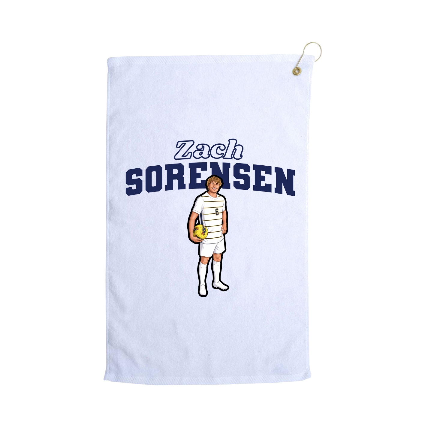 Golf Towel — Name Arch in White