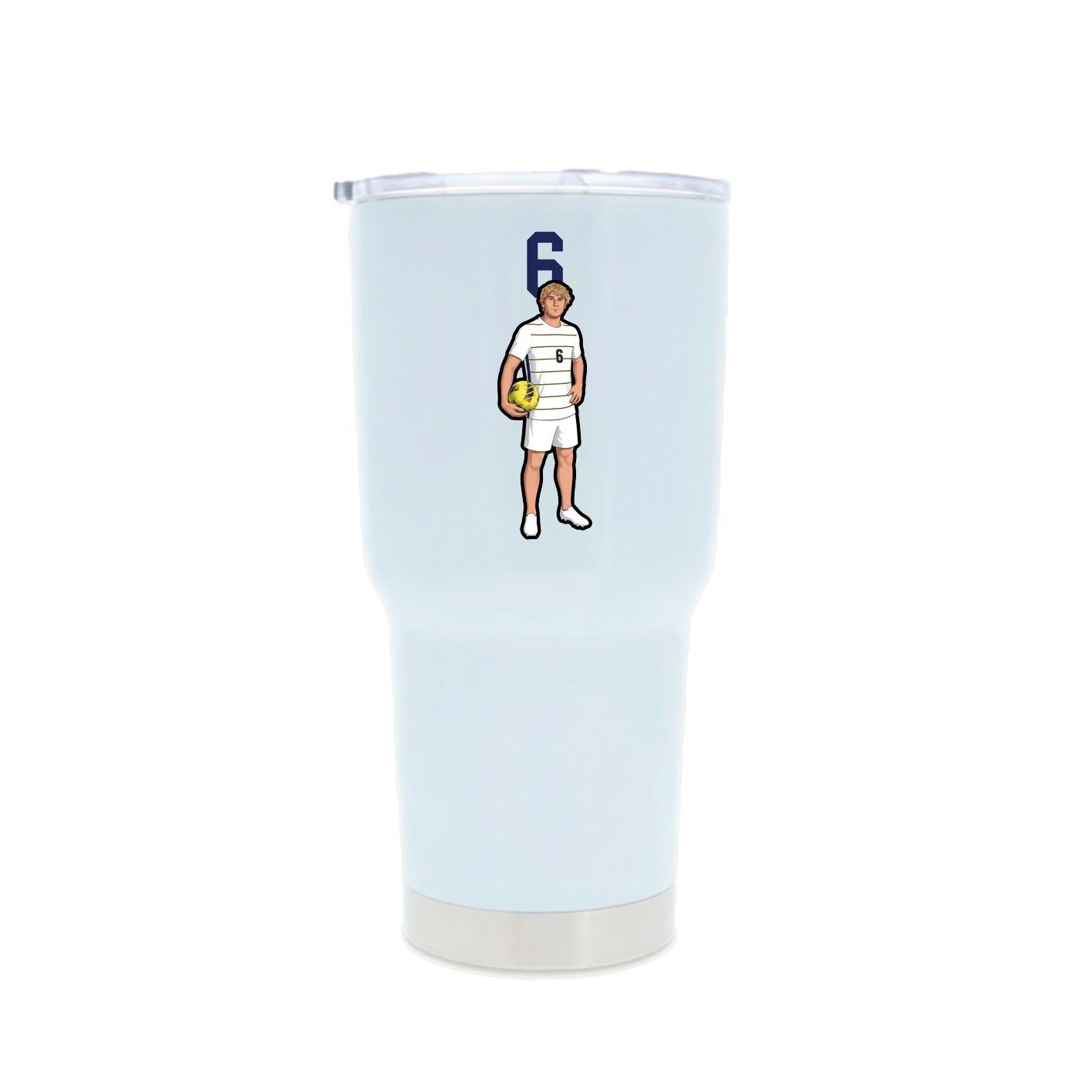 30oz Stainless Steel Tumbler — Number Top in White