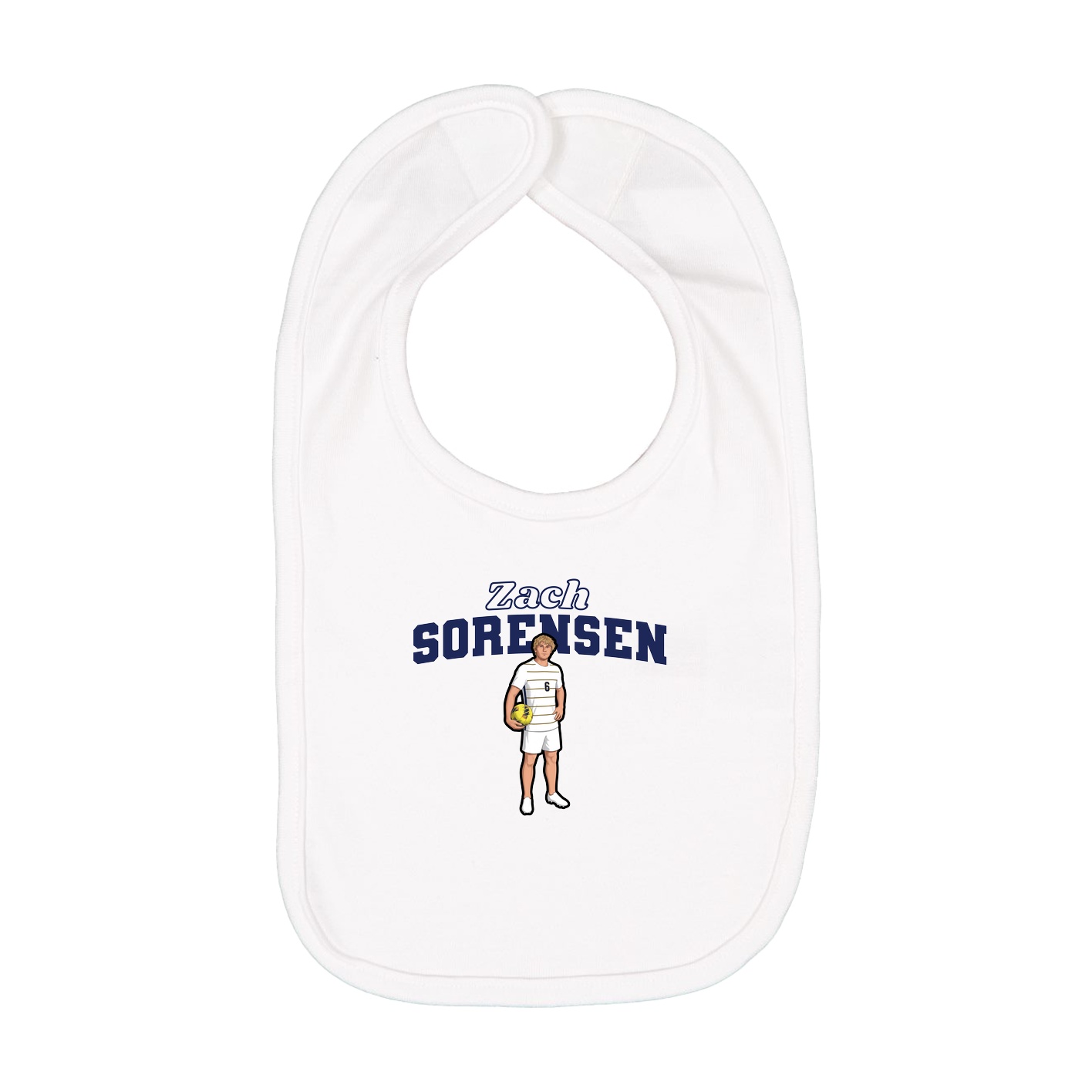 Infant Bib — Name Arch in White
