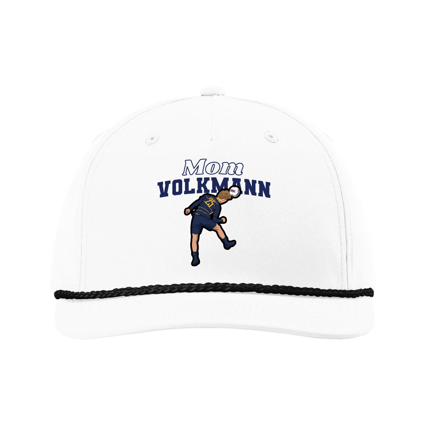 Five-Panel Classic Rope Cap — Mothers Day Block in White