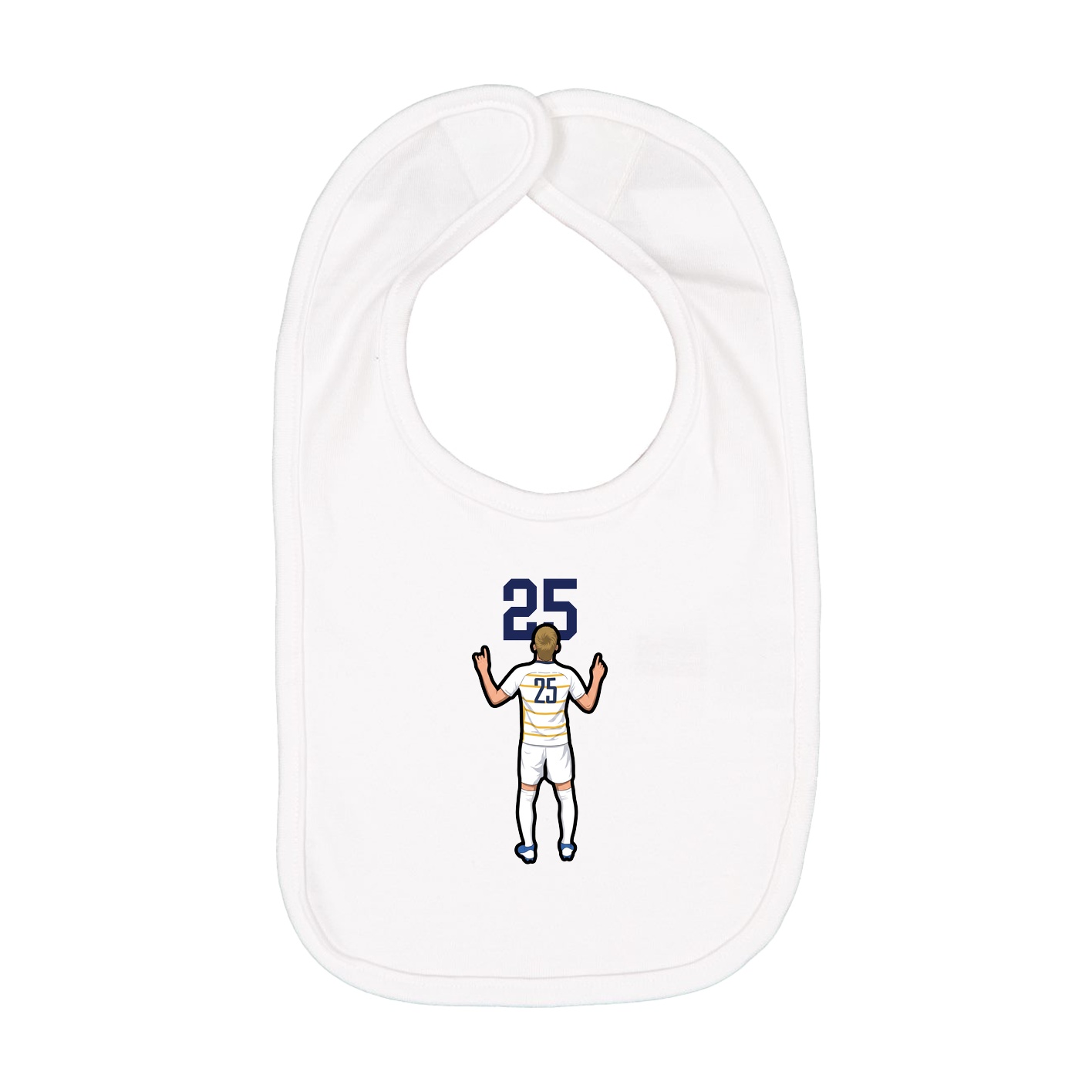 Infant Bib — Number Top in White