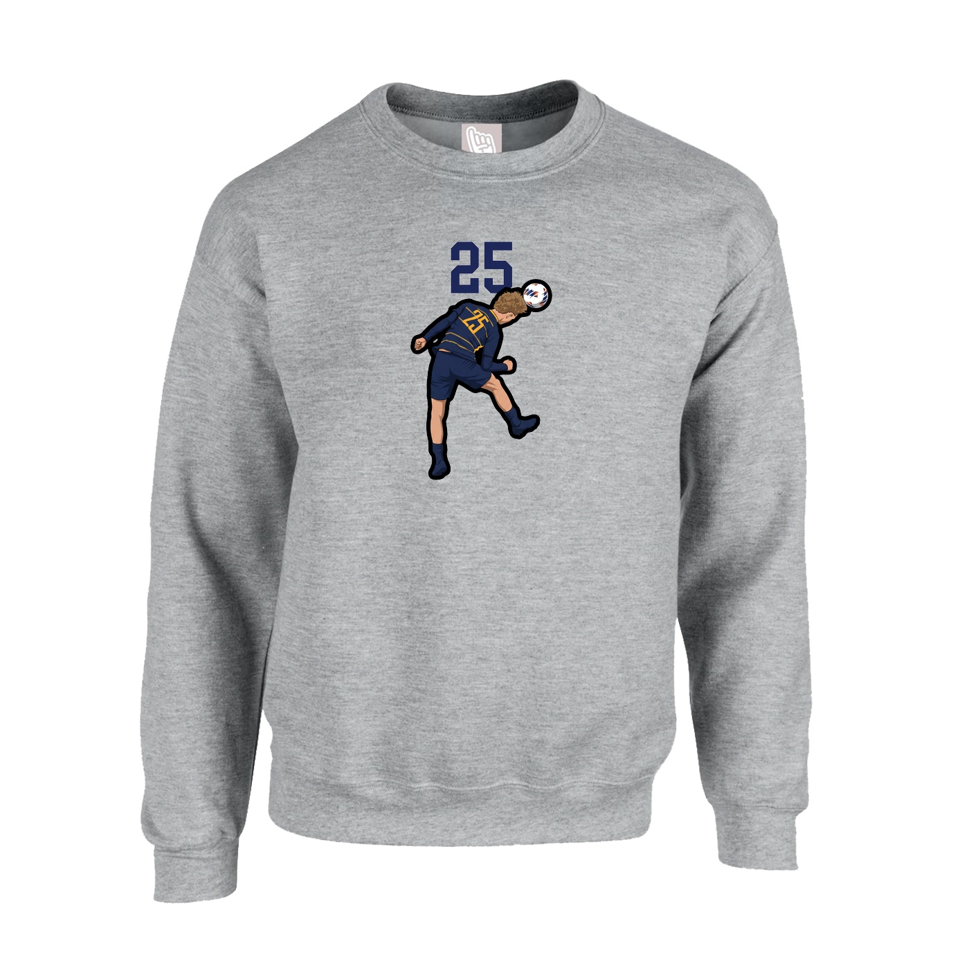 Fleece Crew — Number Top in Grey
