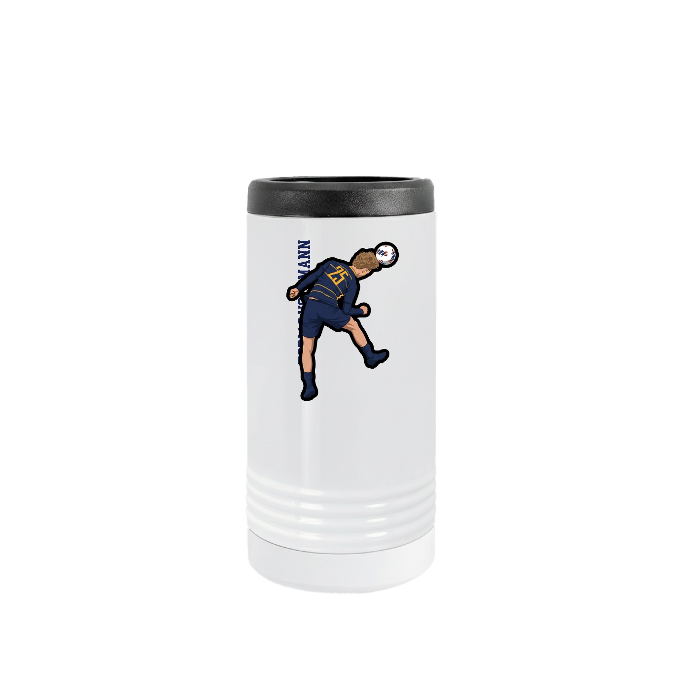 Slim Beverage Holder — Name Vertical in White