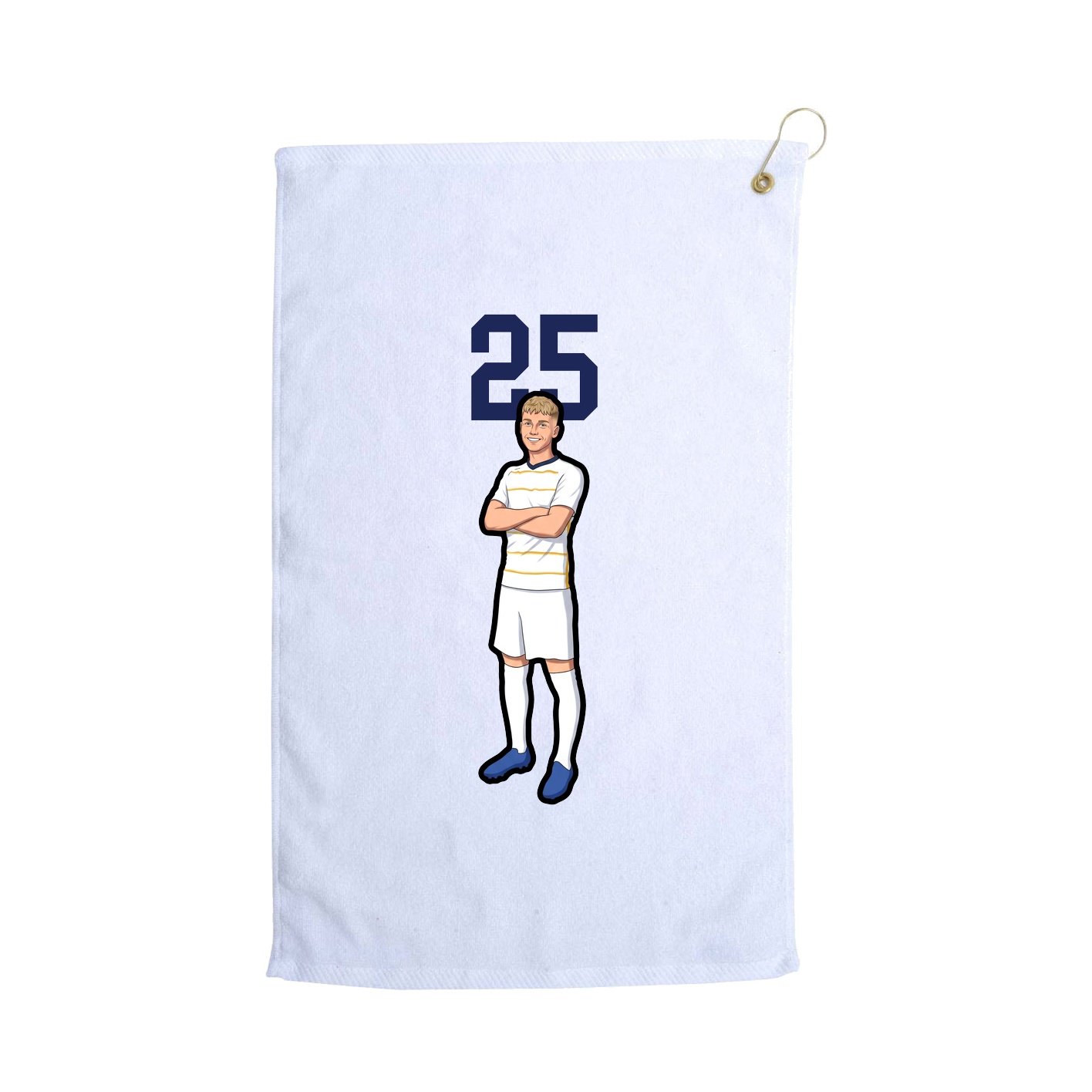 Golf Towel — Number Top in White