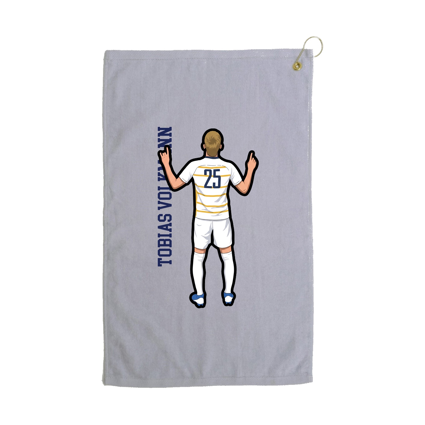 Golf Towel — Name Vertical in Grey