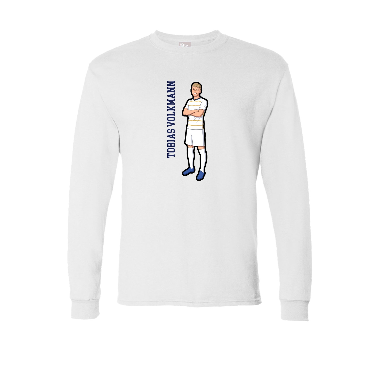 Long Sleeve Tee — Name Vertical in White