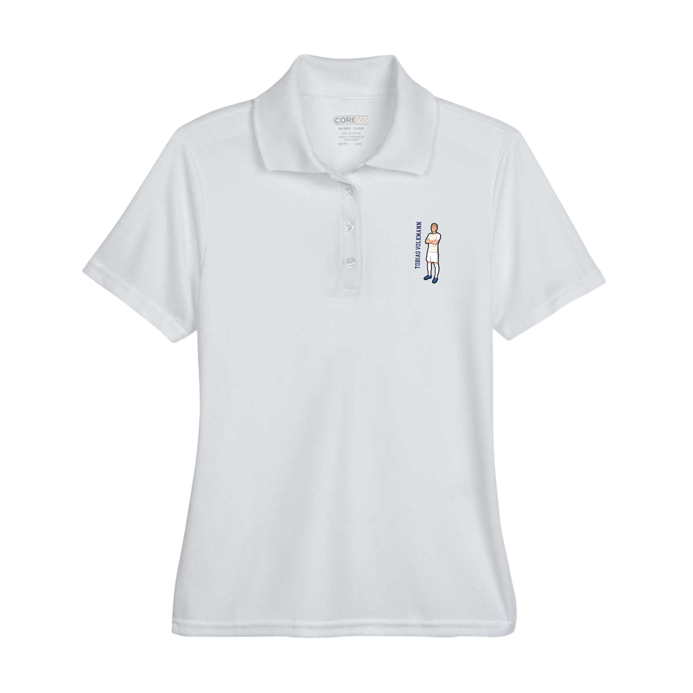 Womens Performance Polo — Name Vertical in Grey