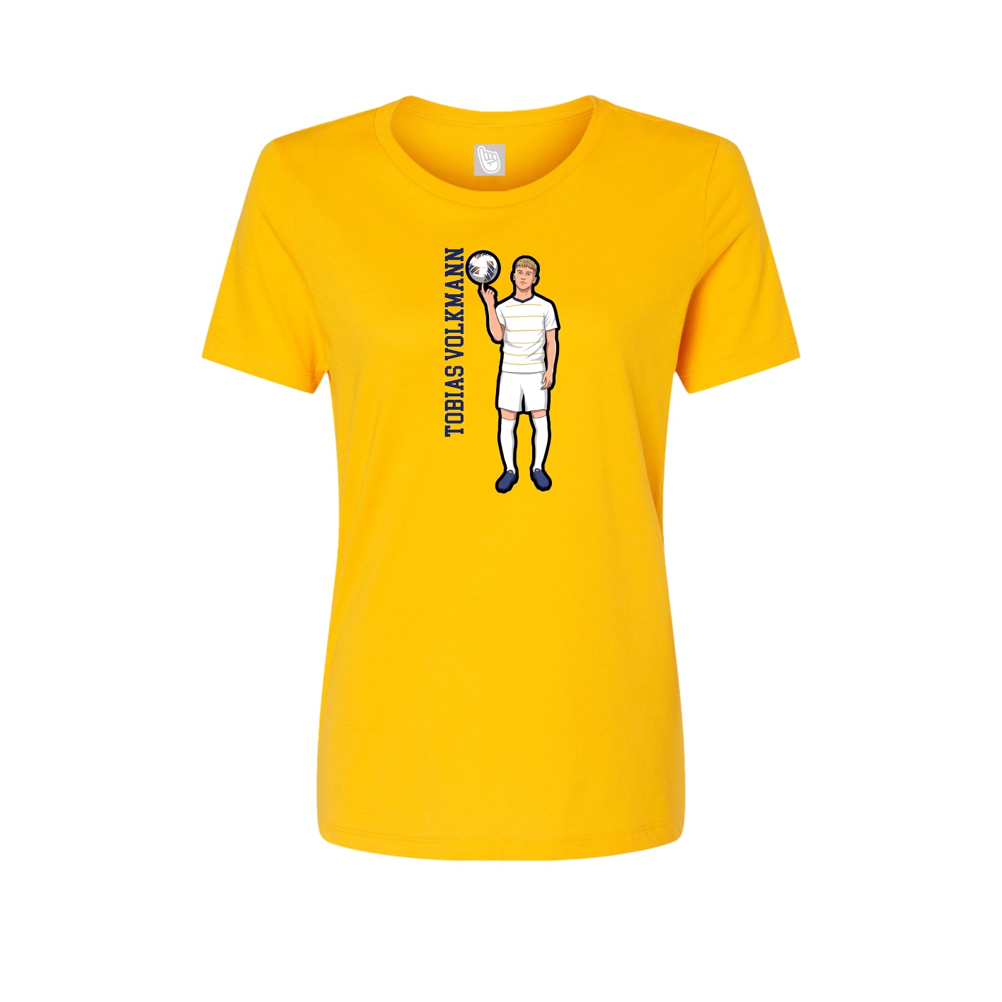 Womens Tee — Name Vertical in Gold