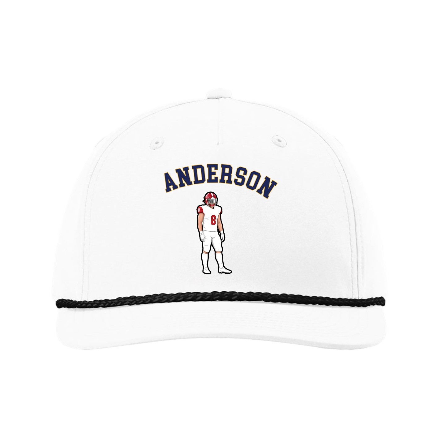 Five-Panel Classic Rope Cap — Shirsey Arch in White