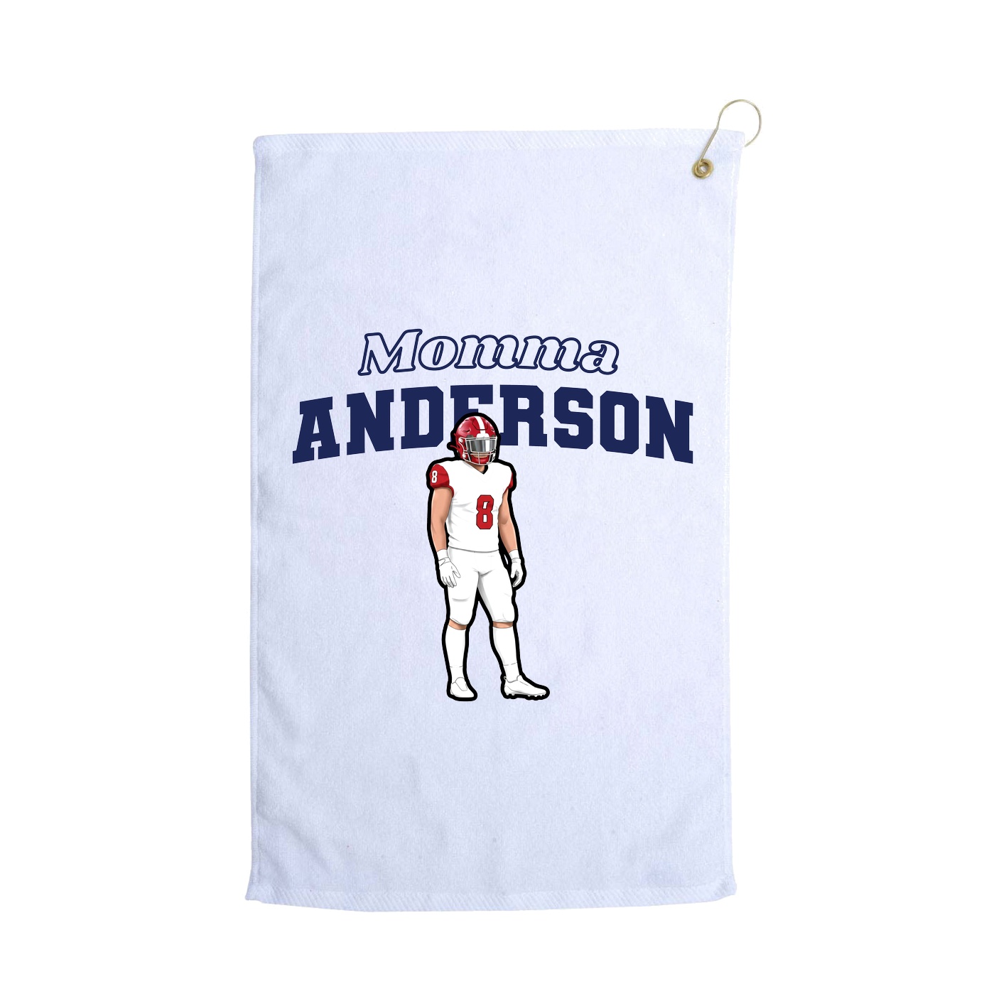 Golf Towel — Mothers Day Block in White