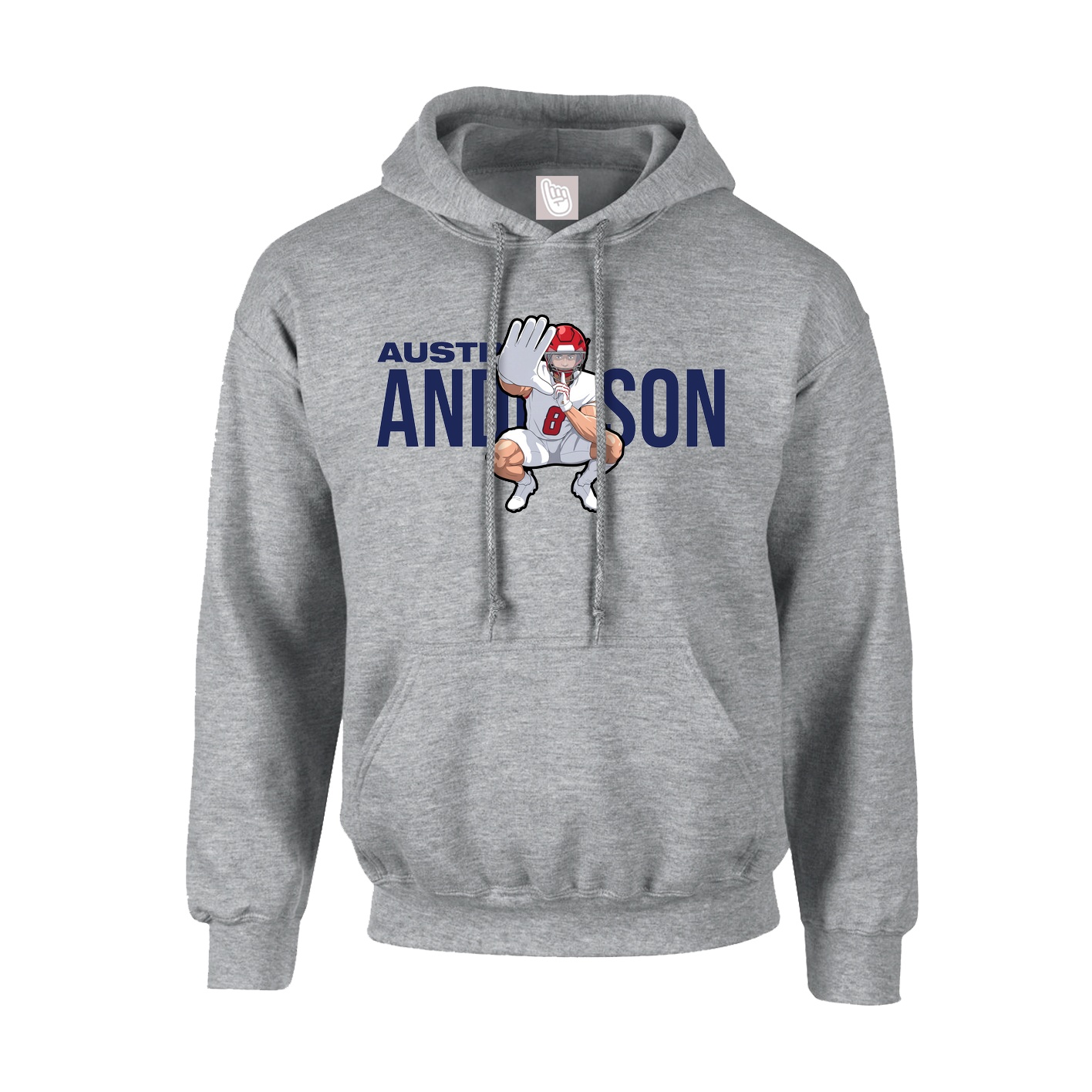 Hoodie — Player Name in Grey