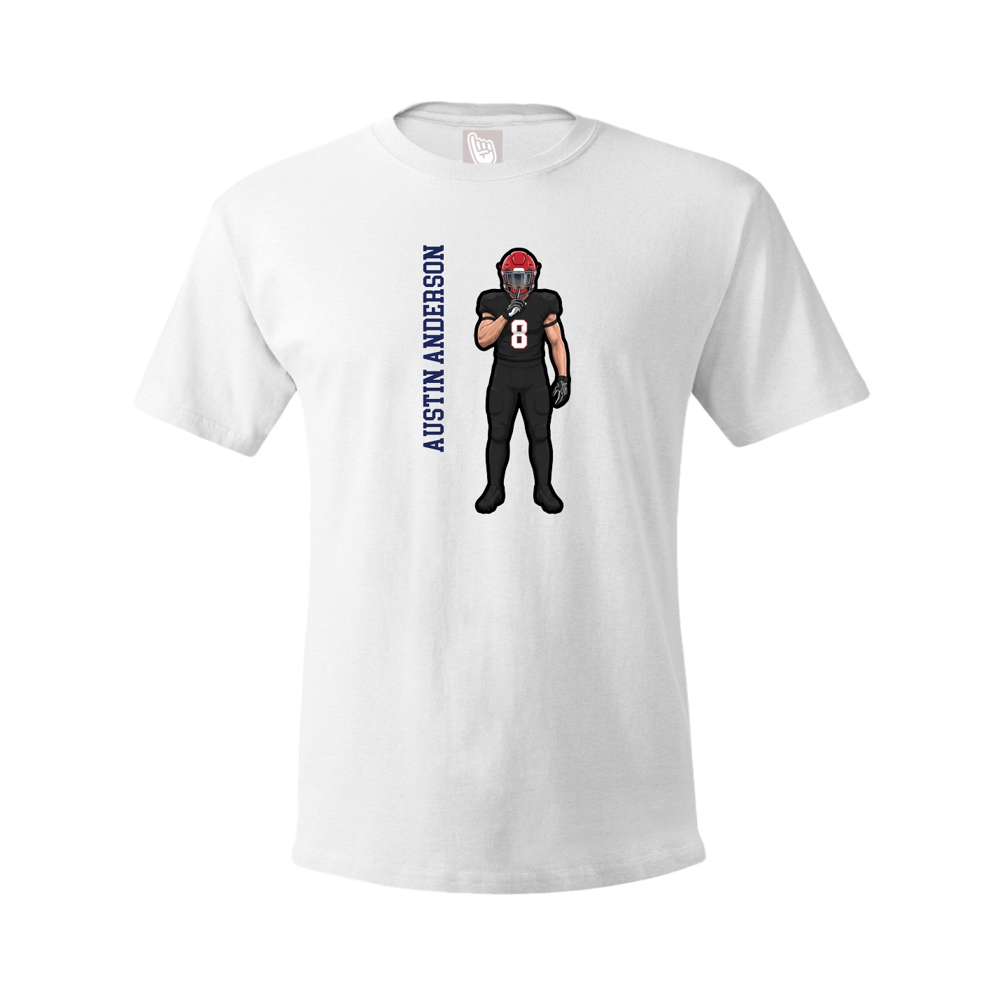 Tee — Name Vertical in White