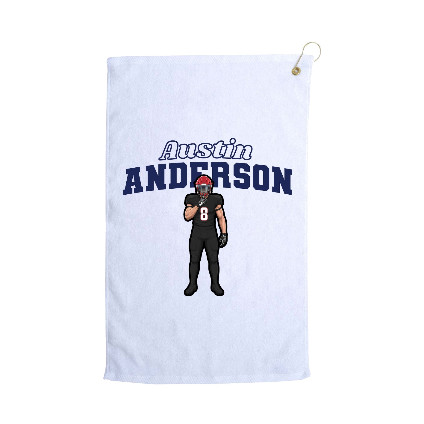 Golf Towel — Name Arch in White