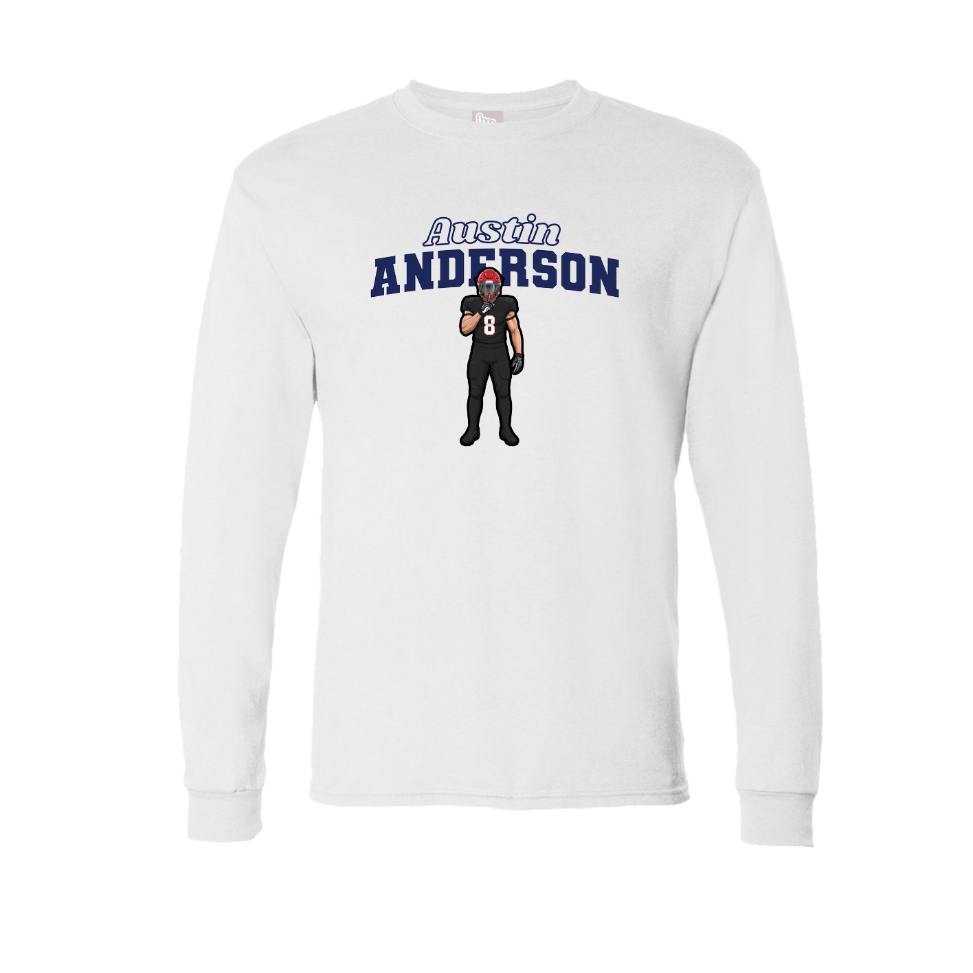 Long Sleeve Tee — Name Arch in White