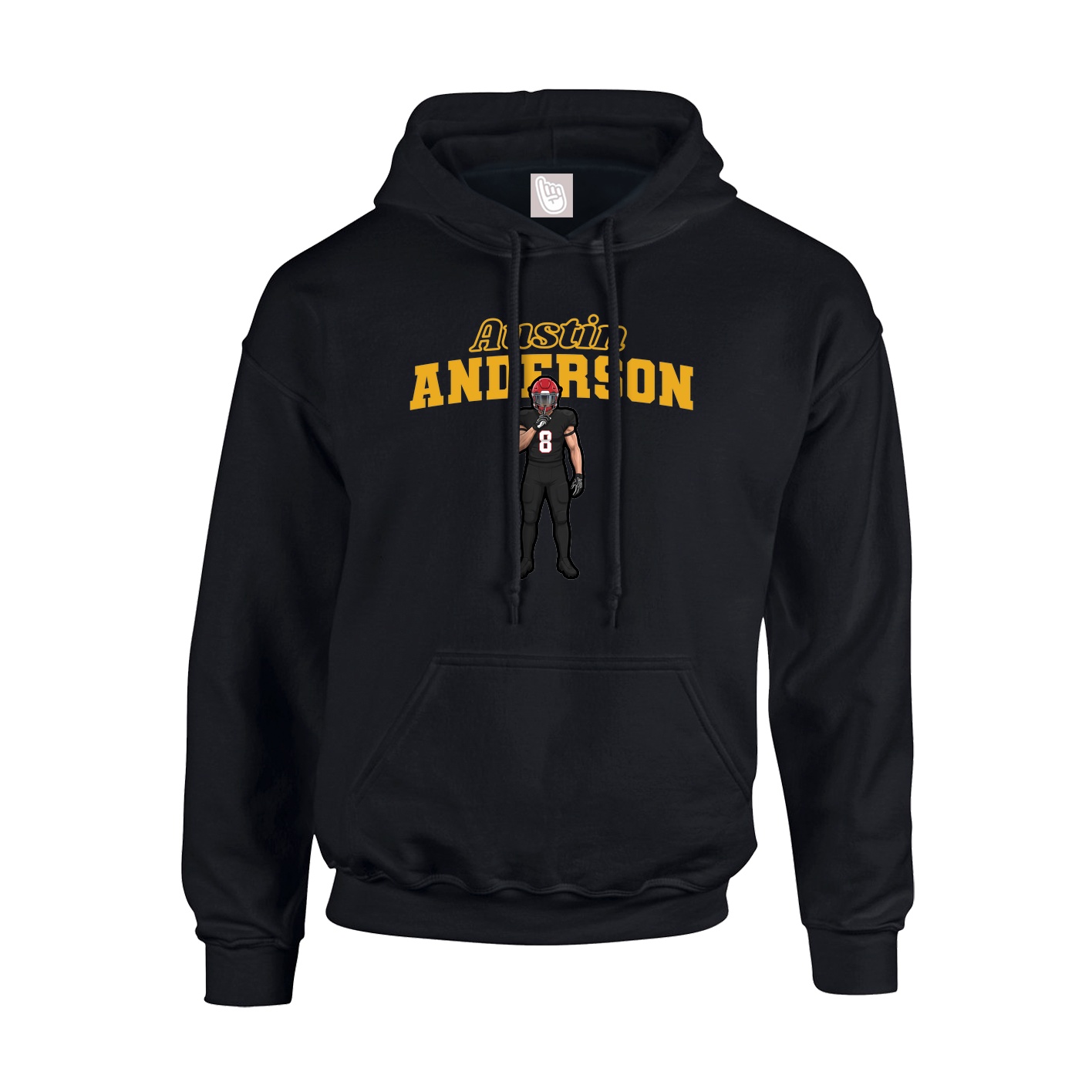 Youth Hoodie — Name Arch in Black