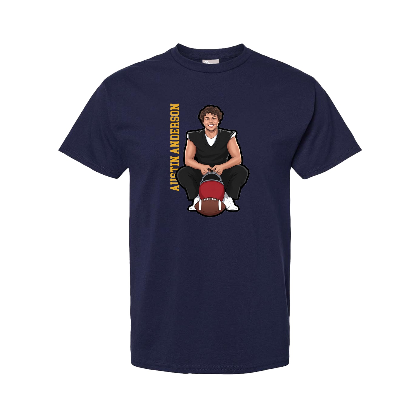 Youth Tee — Name Vertical in Navy