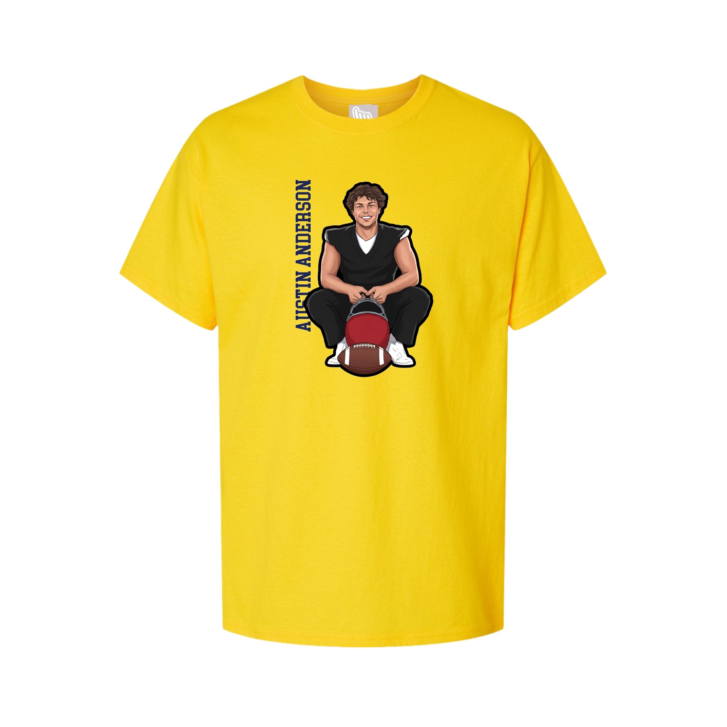 Youth Tee — Name Vertical in Gold