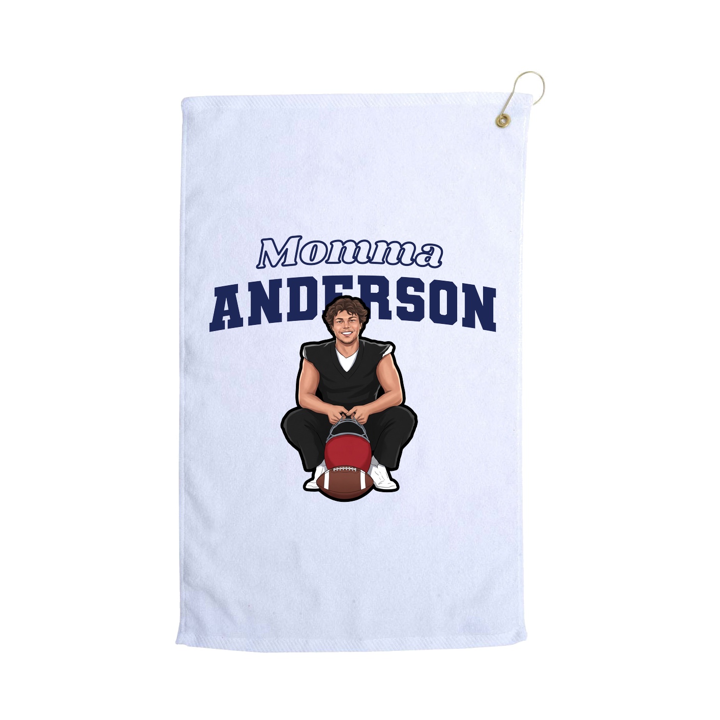 Golf Towel — Mothers Day Block in White