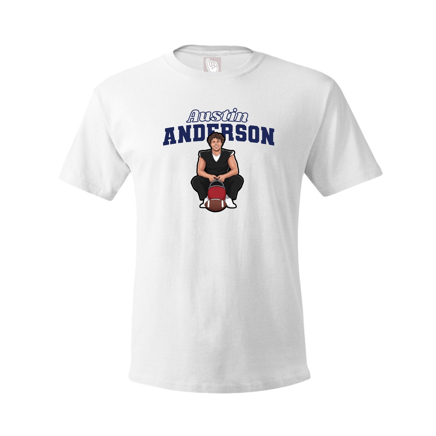 Youth Tee — Name Arch in White