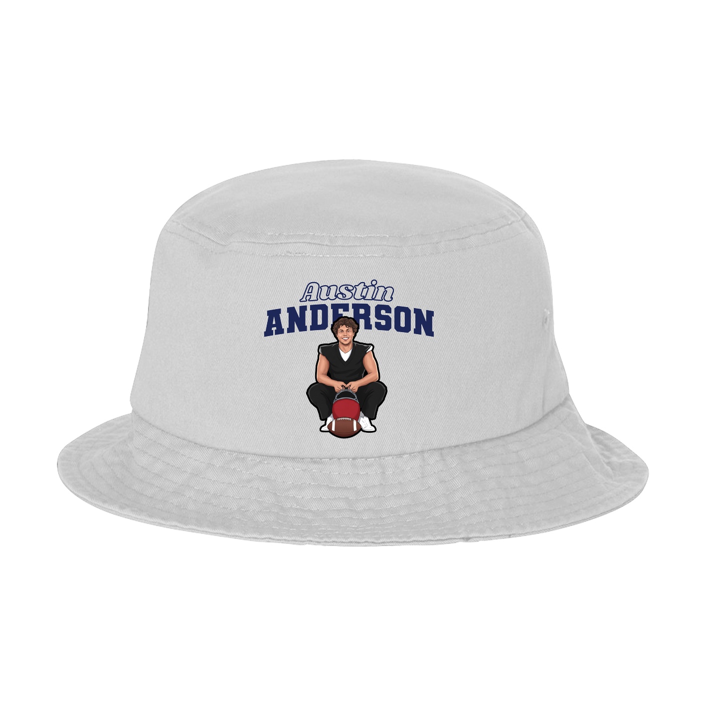 Bucket Cap — Name Arch in White