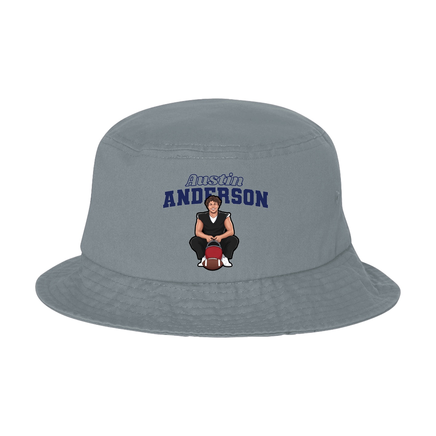 Bucket Cap — Name Arch in Grey