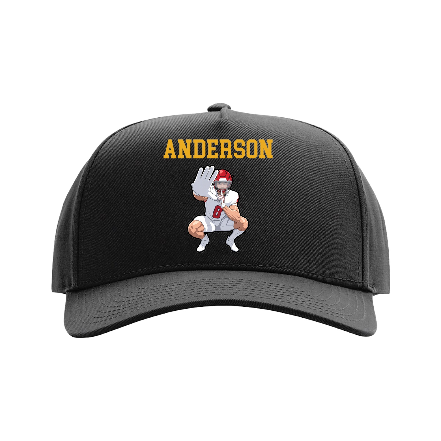 Full Fabric Five-Panel Champ Cap — Shirsey in Black