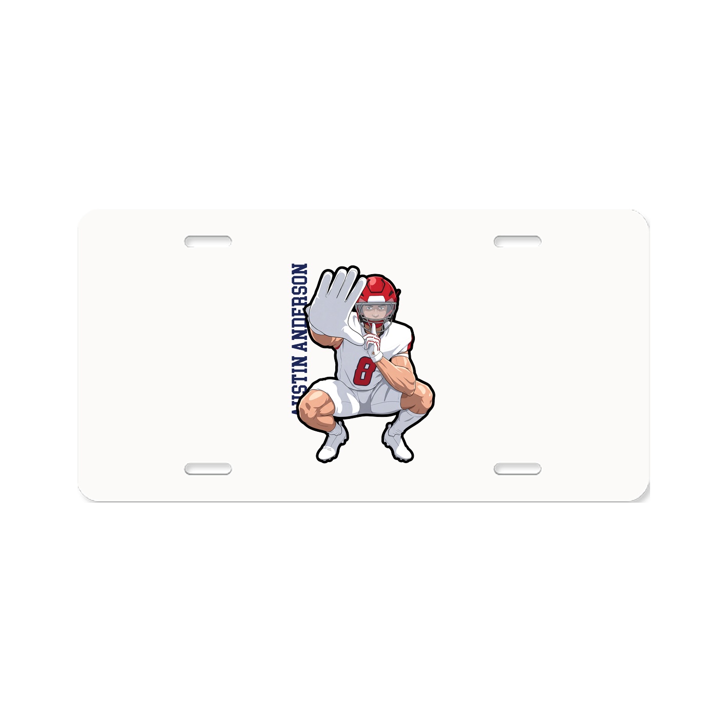 License Plate — Name Vertical in Classic