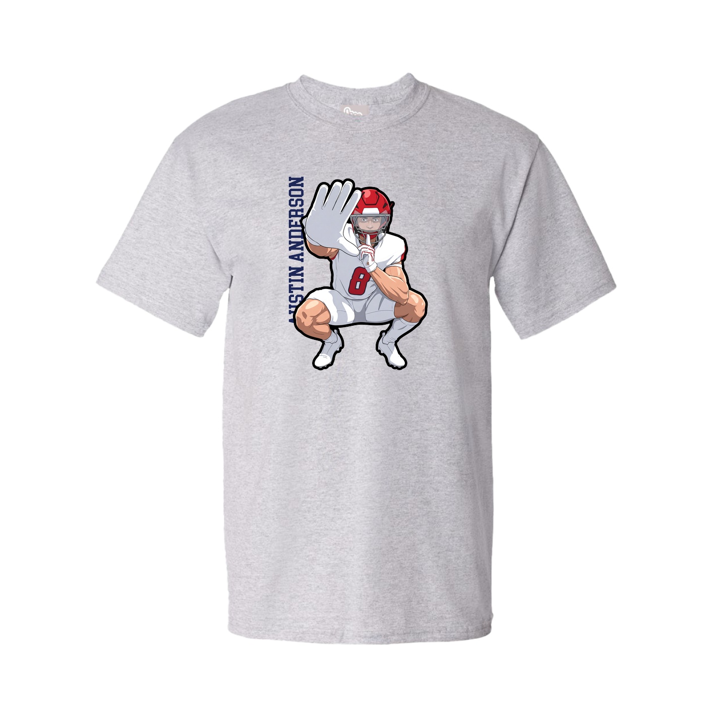 Youth Tee — Name Vertical in Grey