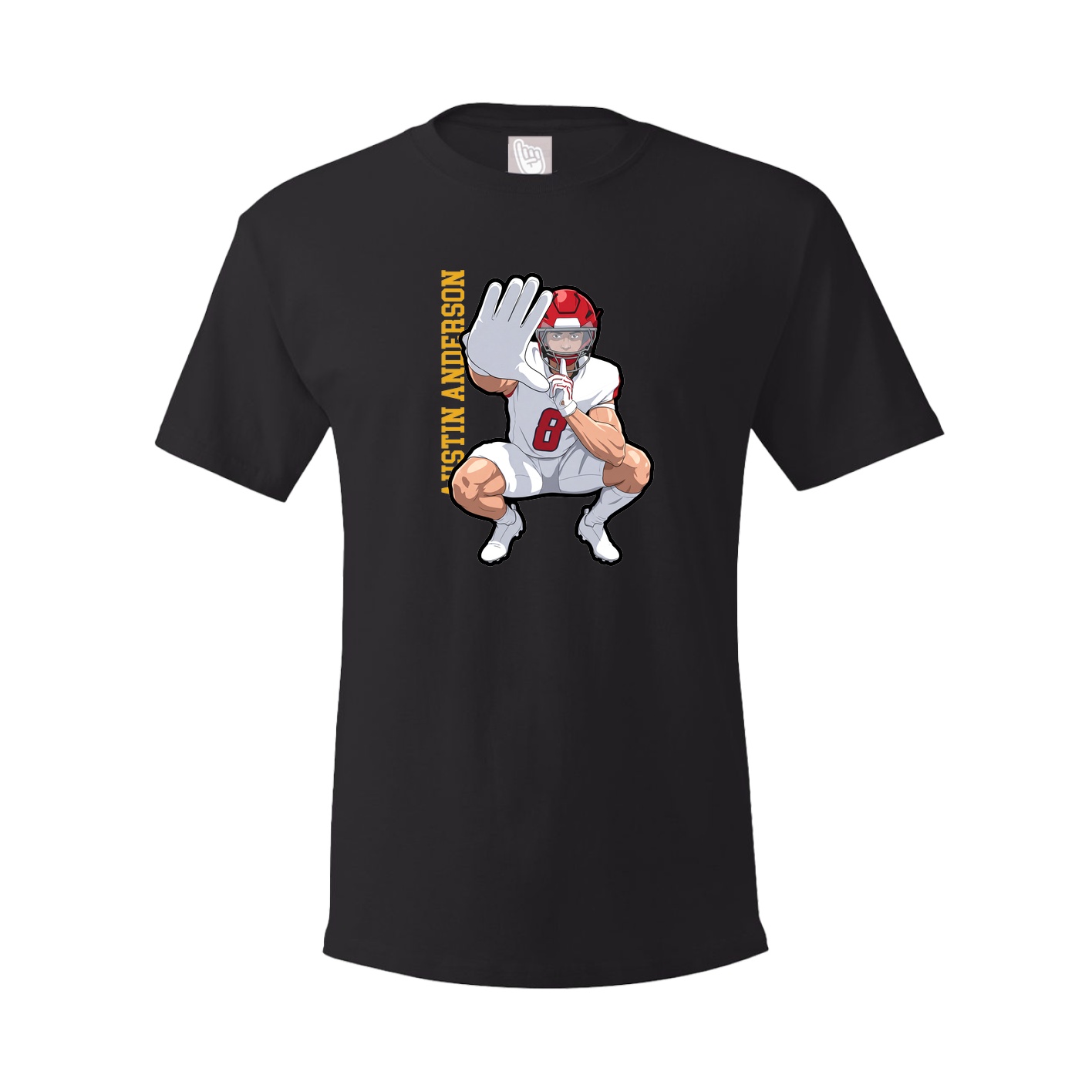 Youth Tee — Name Vertical in Black