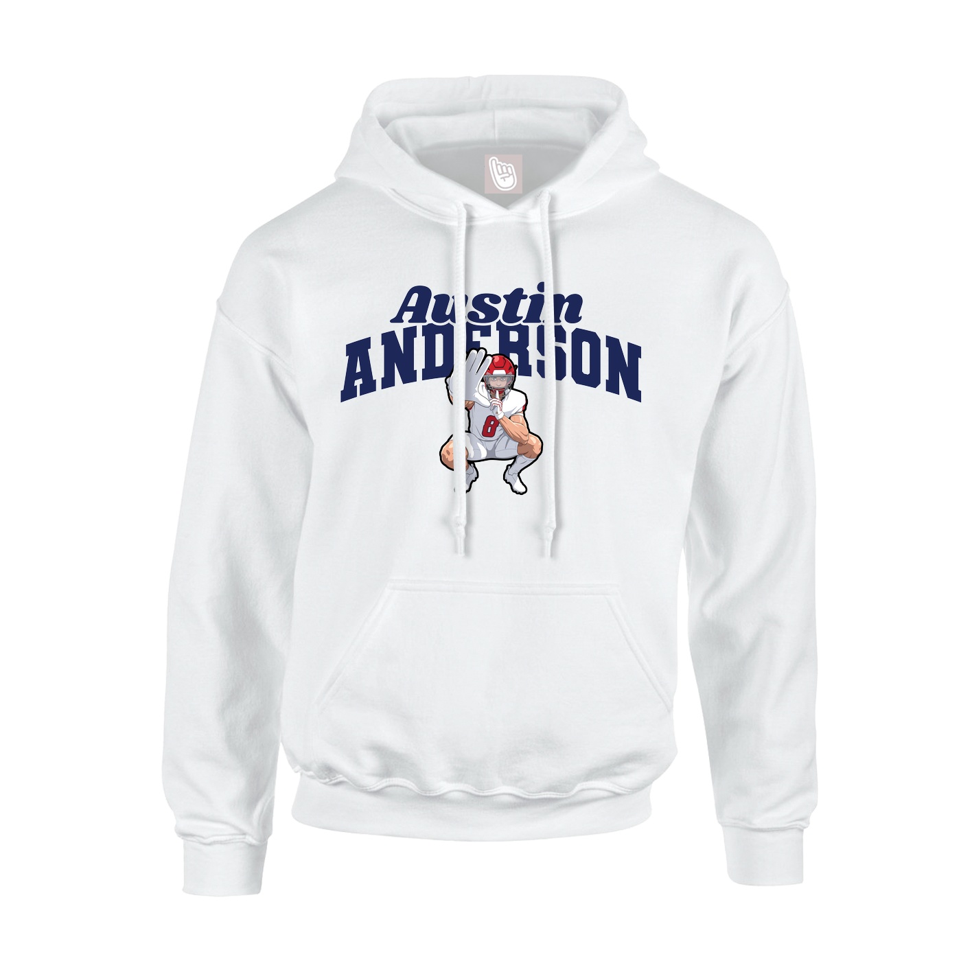 Youth Hoodie — Signature Arch in White