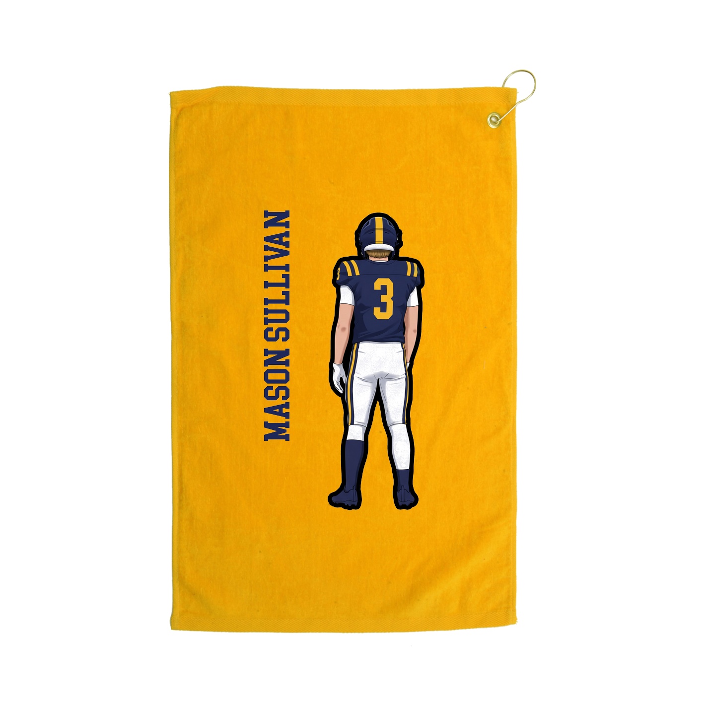 Golf Towel — Name Vertical in Gold