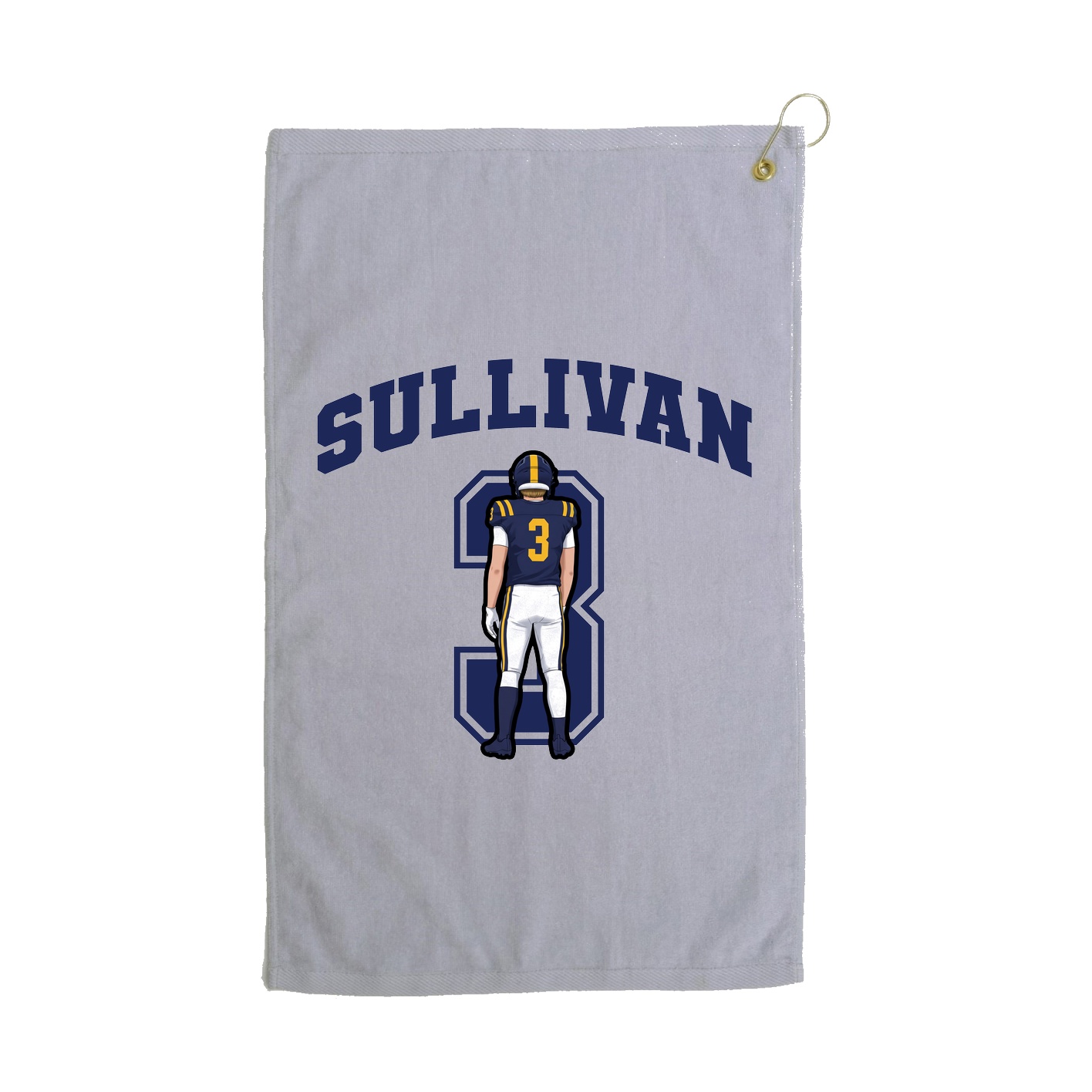 Golf Towel — Number in Grey