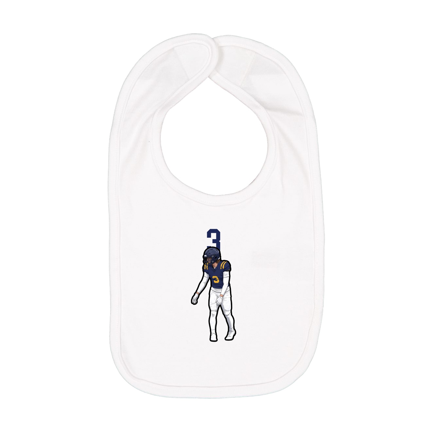 Infant Bib — Number Top in White