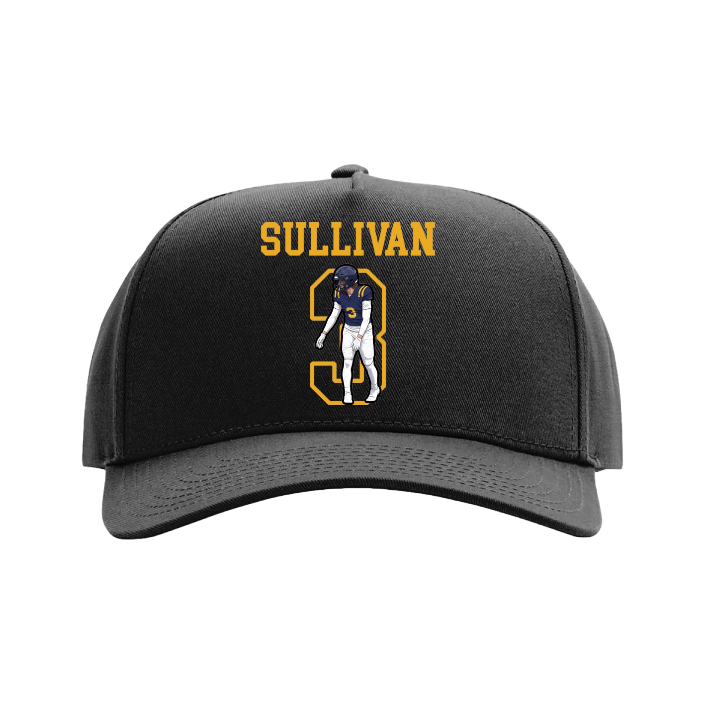 Full Fabric Five-Panel Champ Cap — Shirsey in Black