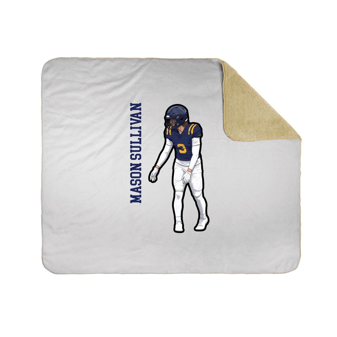 Throw Blanket — Name Vertical in White